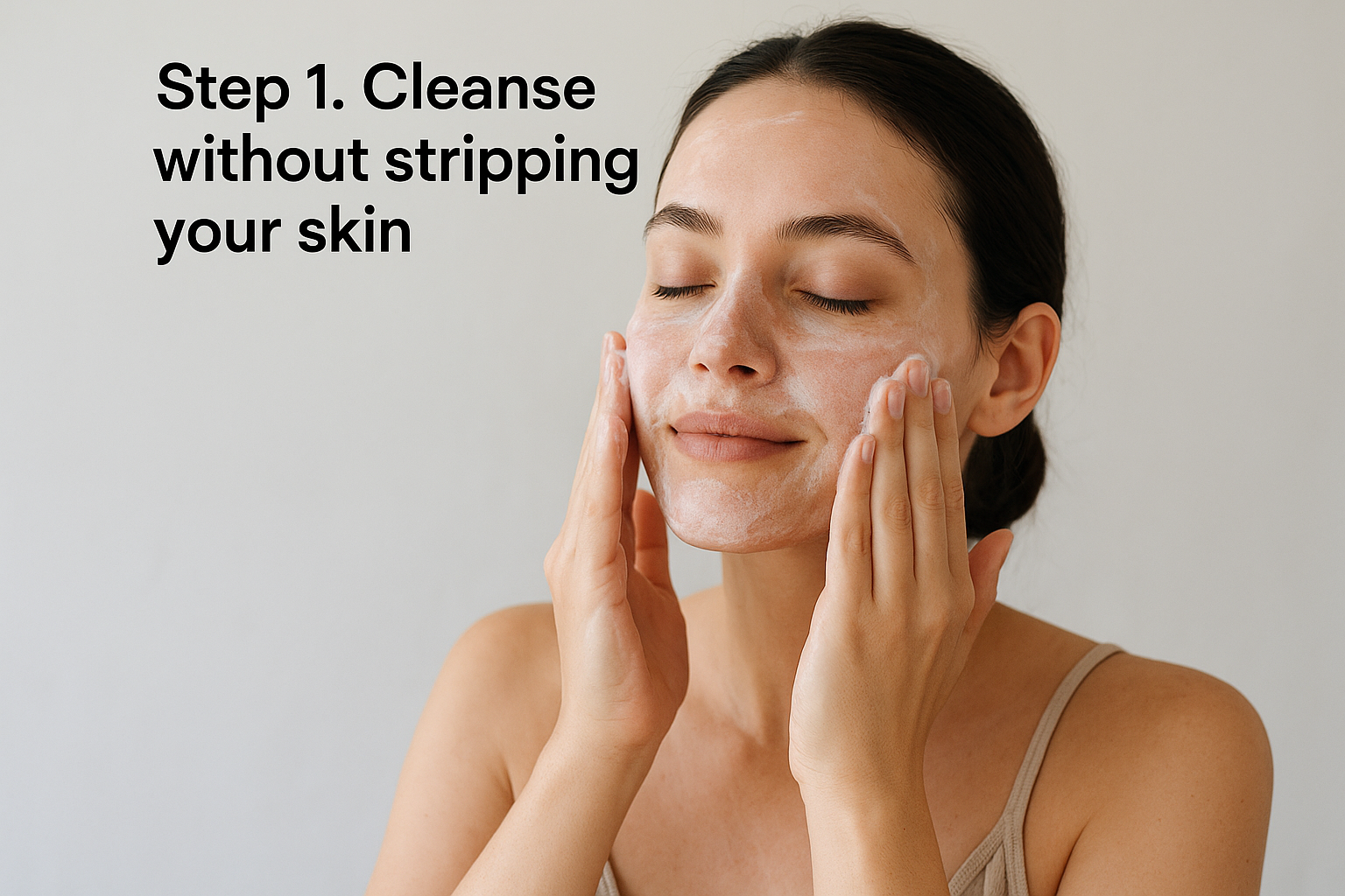 Step 1. Cleanse without stripping your skin