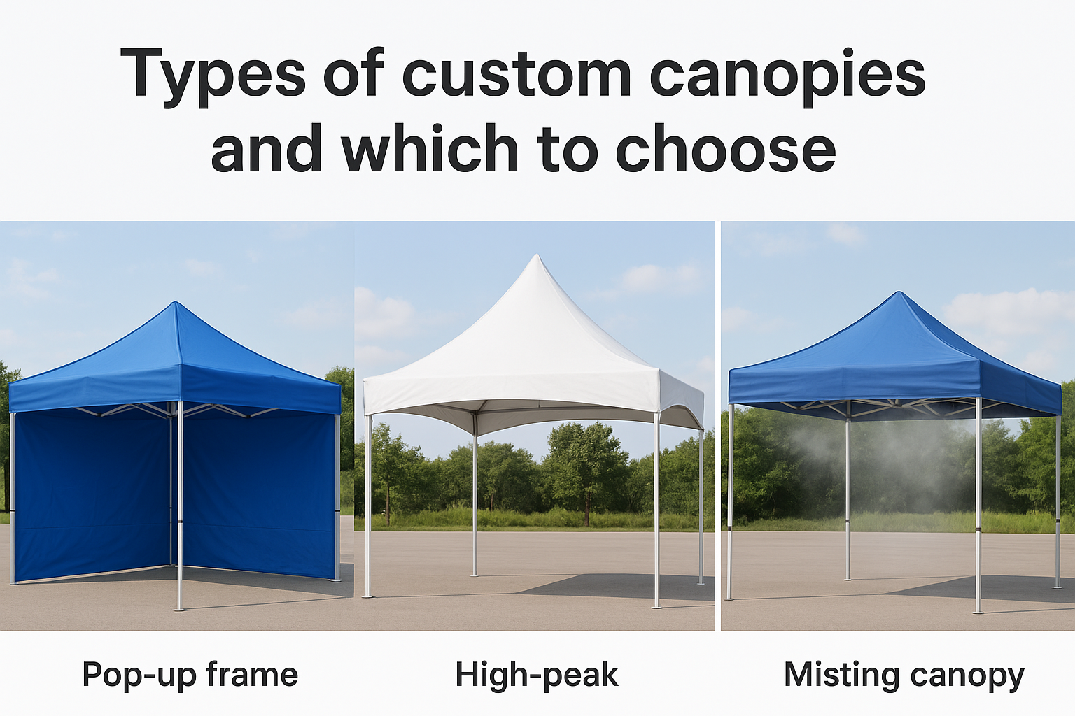 Types of custom canopies and which to choose