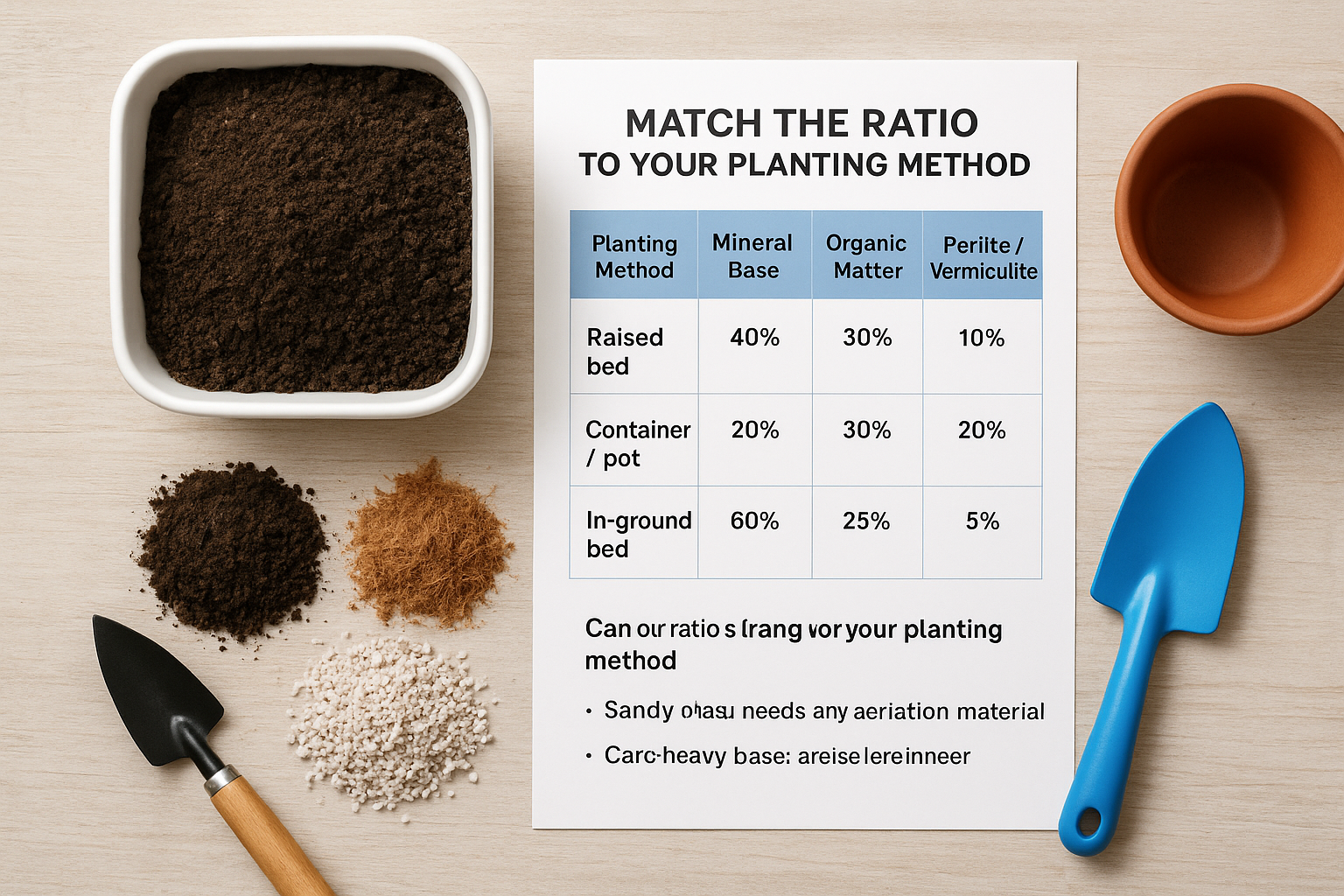 Match the ratio to your planting method