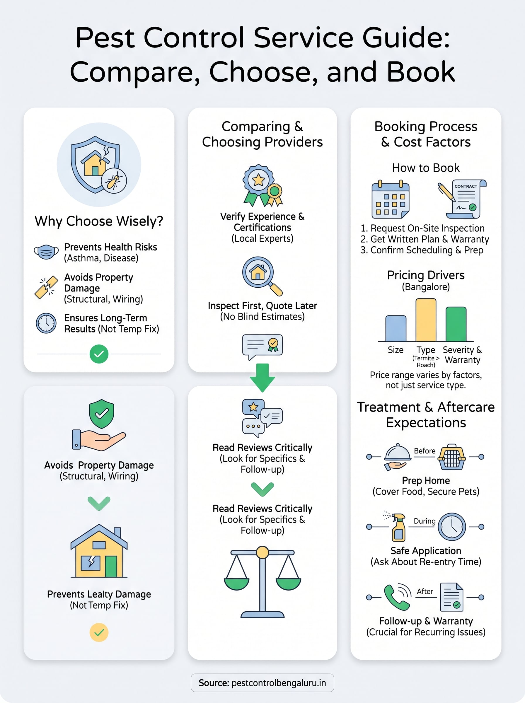 Pest Control Service: How to Compare, Choose, and Book 3 pest control service infographic