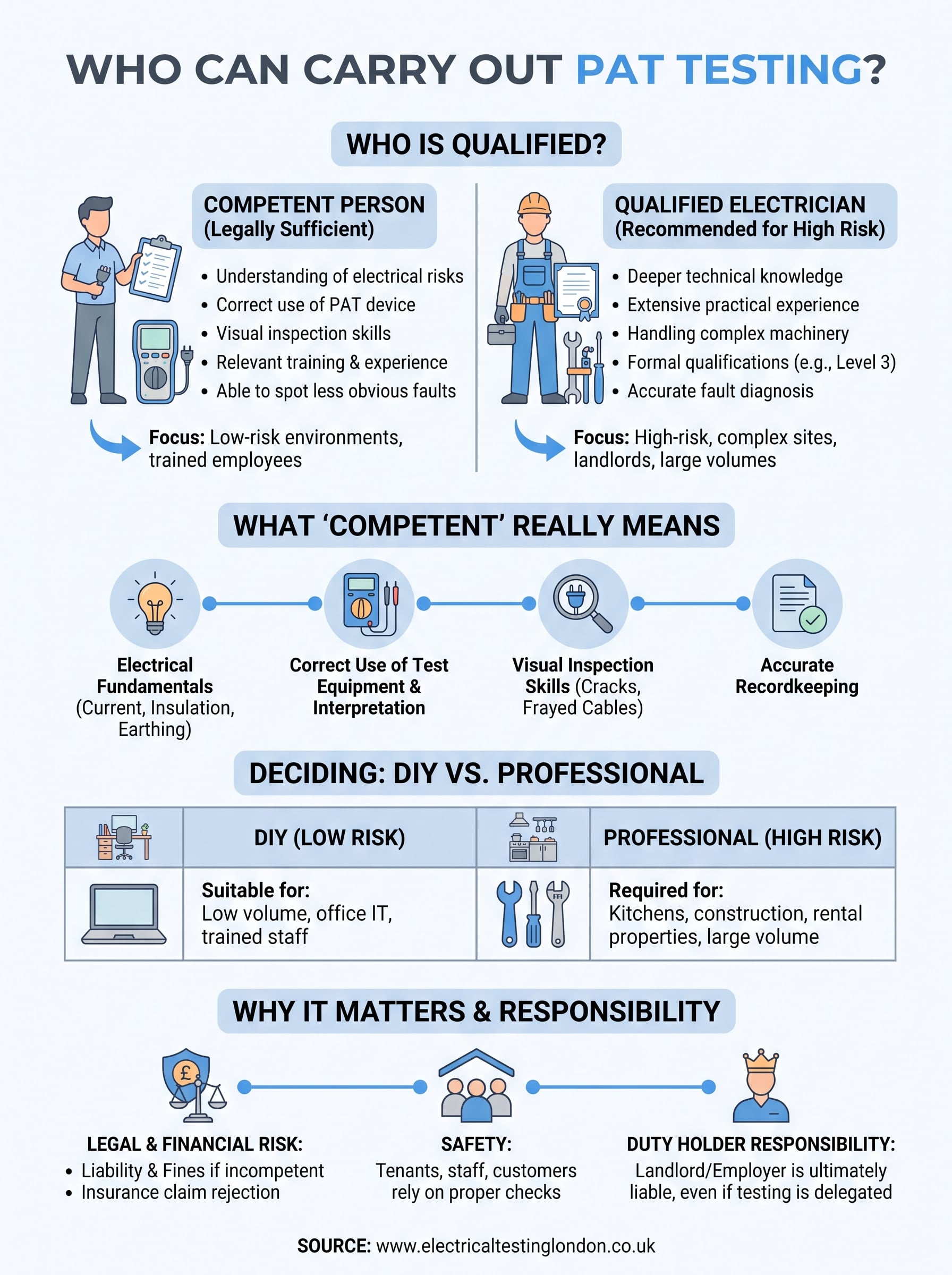 who can carry out pat testing infographic