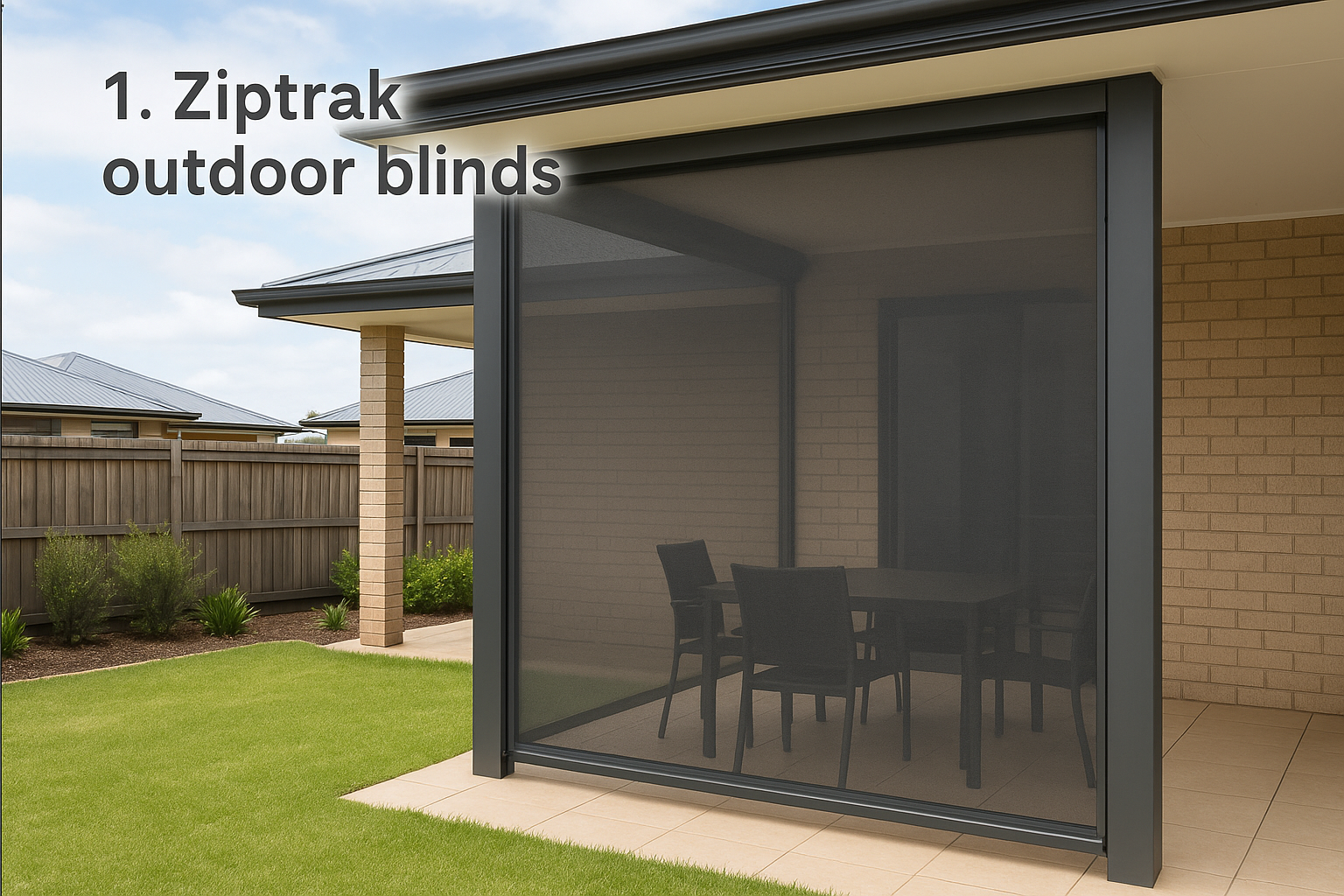 1. Ziptrak outdoor blinds