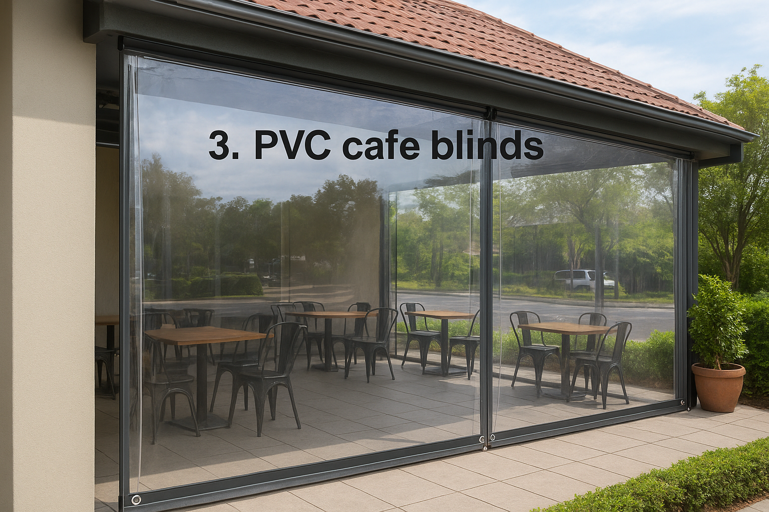 3. PVC cafe blinds