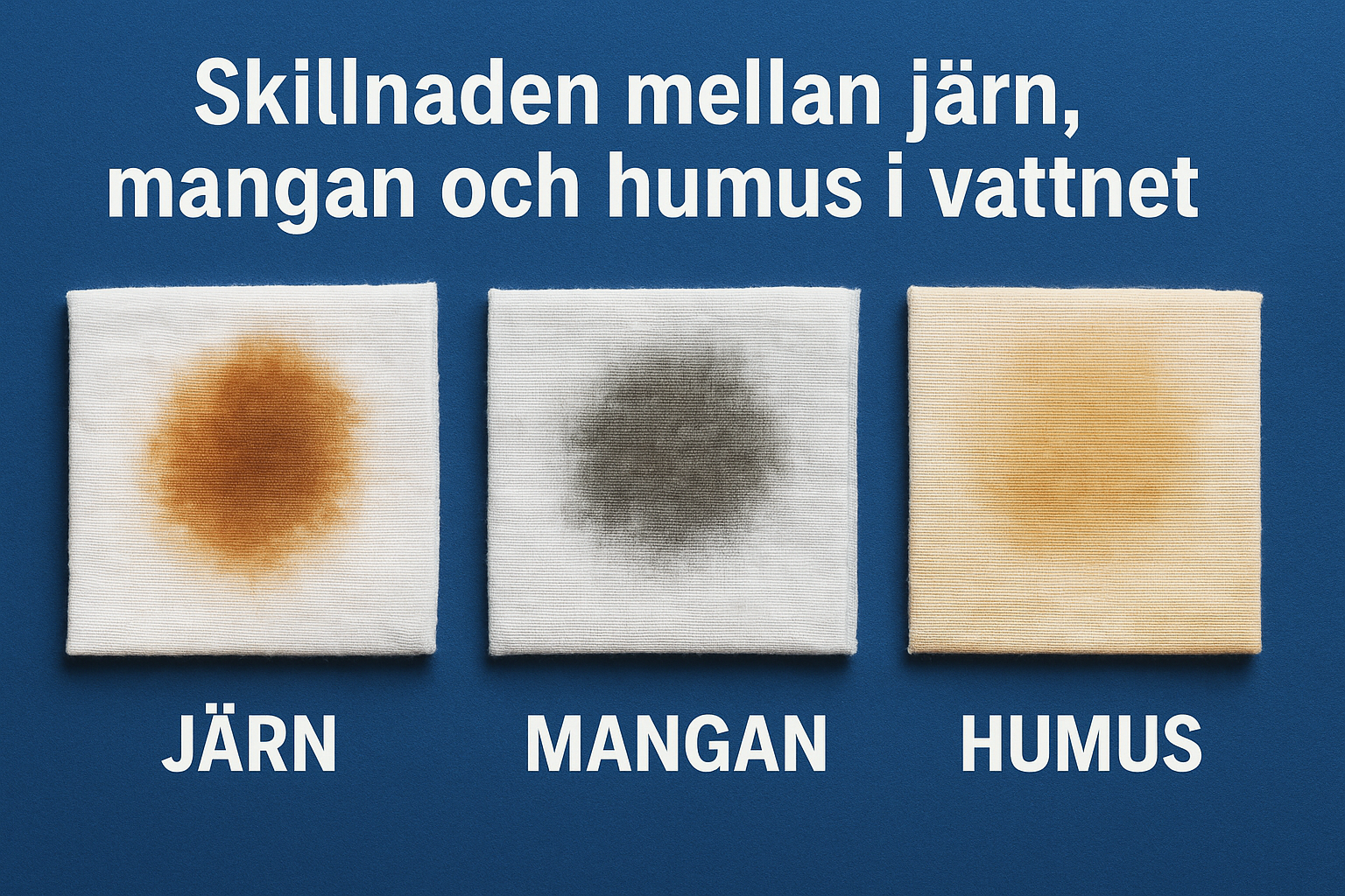 Skillnaden mellan järn, mangan och humus i vattnet