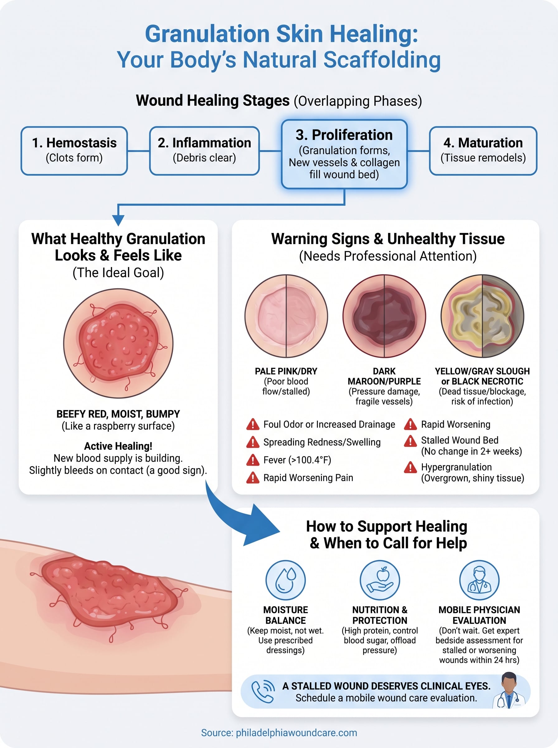 granulation skin healing infographic