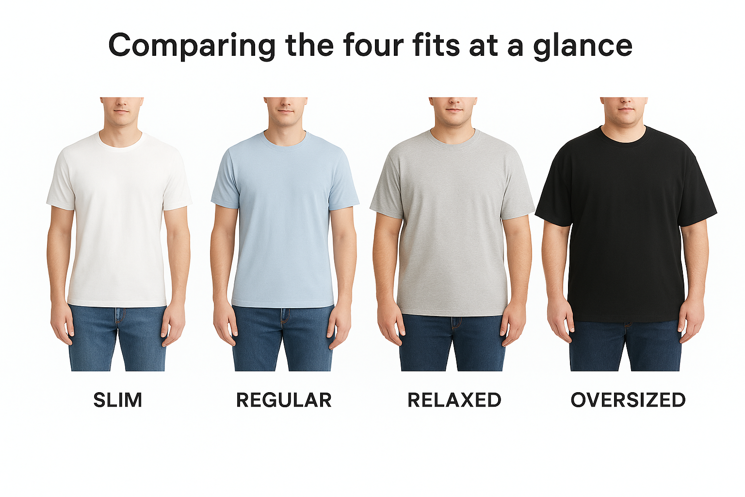 Comparing the four fits at a glance