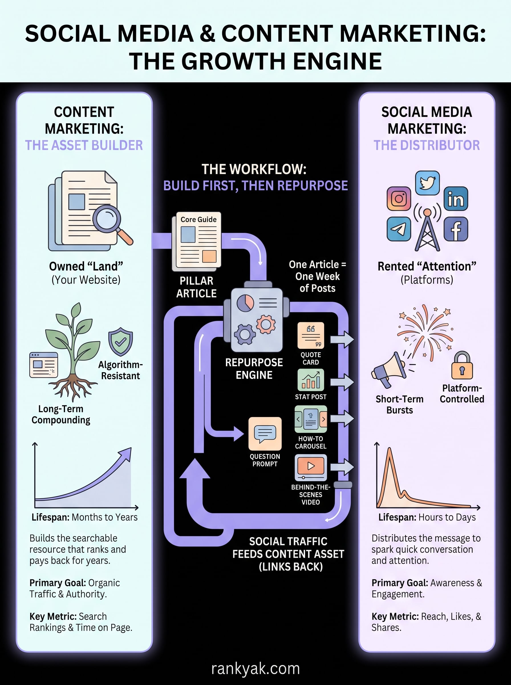 social media and content marketing infographic