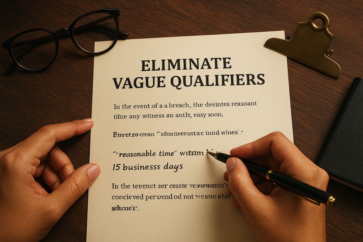 Eliminate vague qualifiers