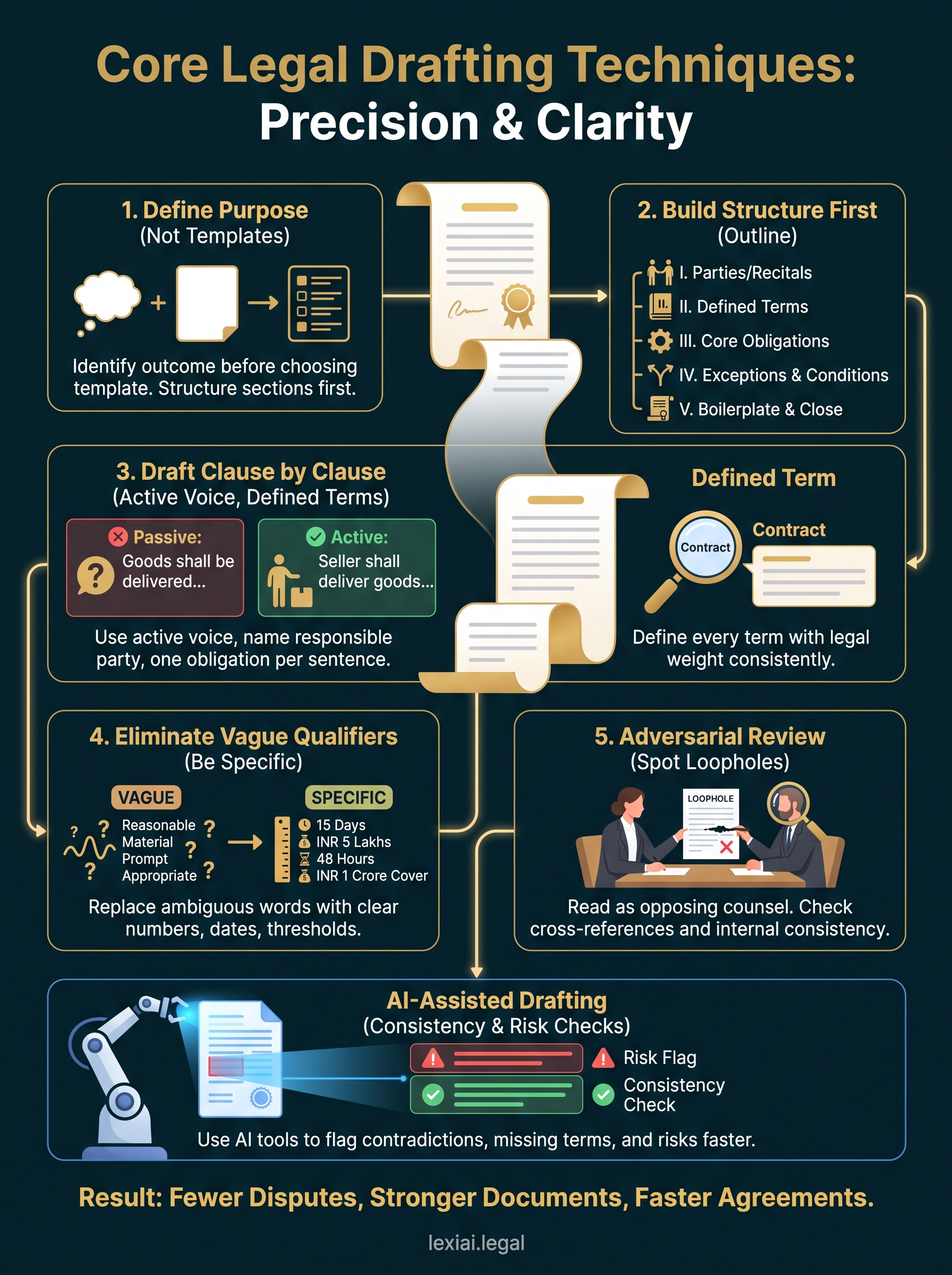 legal drafting techniques infographic
