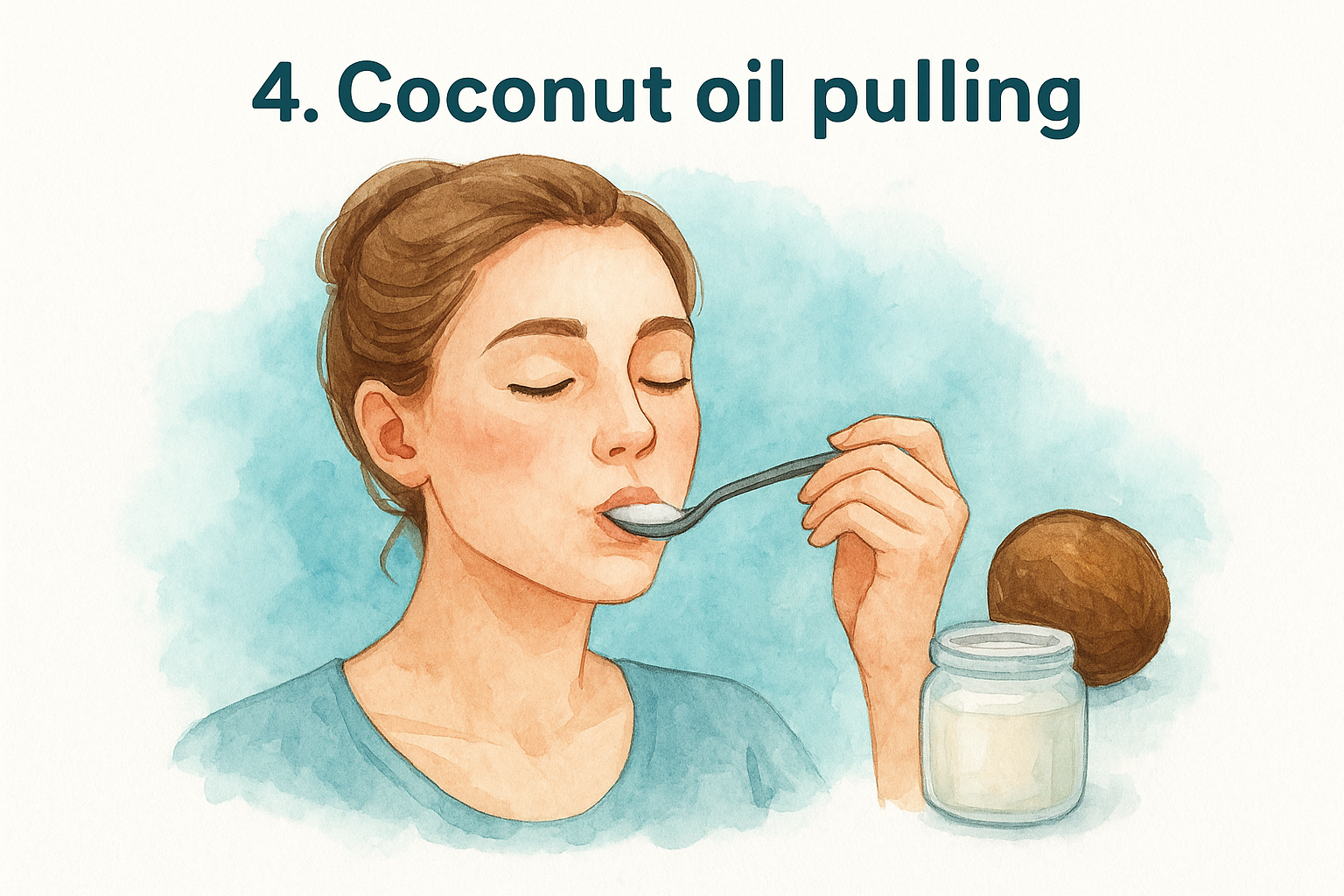 4. Coconut oil pulling