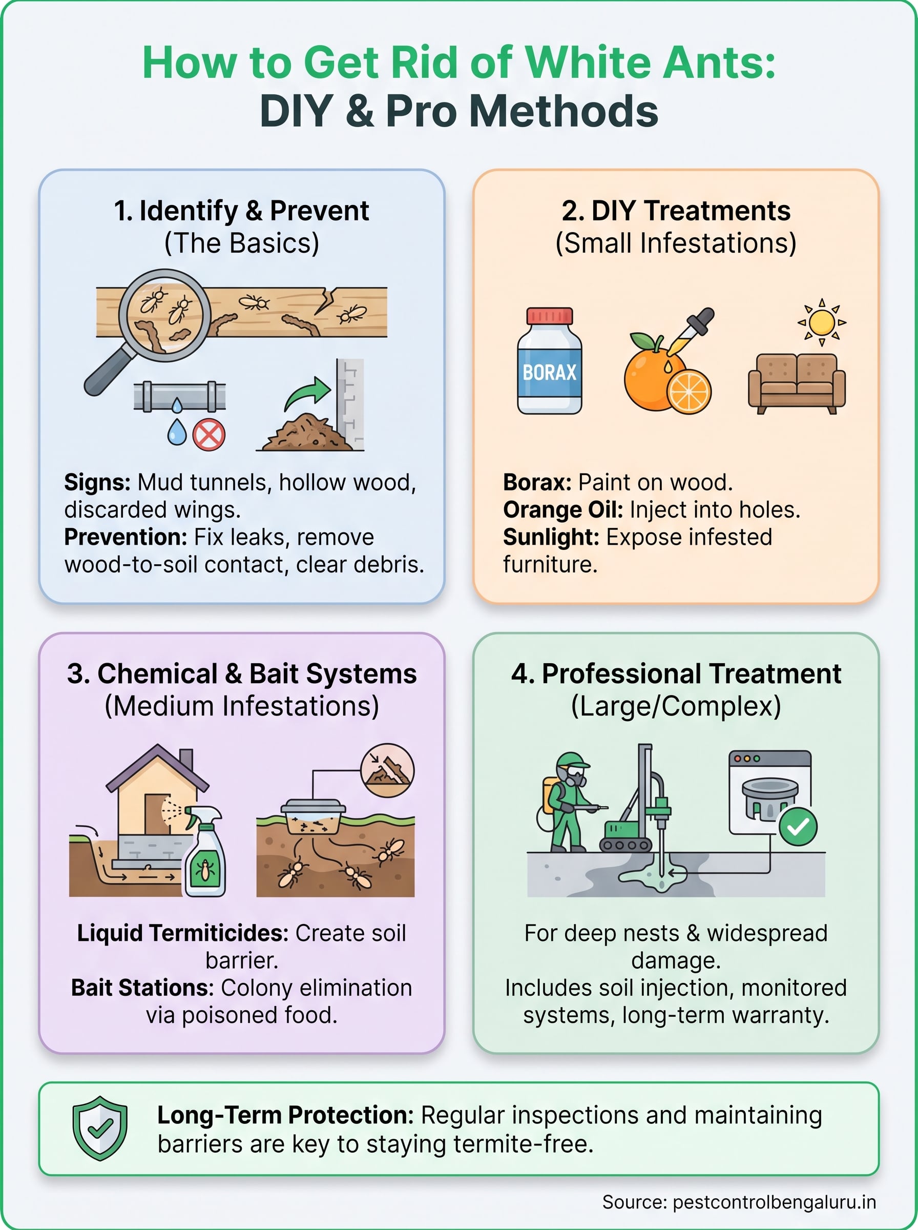 How to Get Rid of White Ants: DIY and Pro Methods 3 how to get rid of white ants infographic