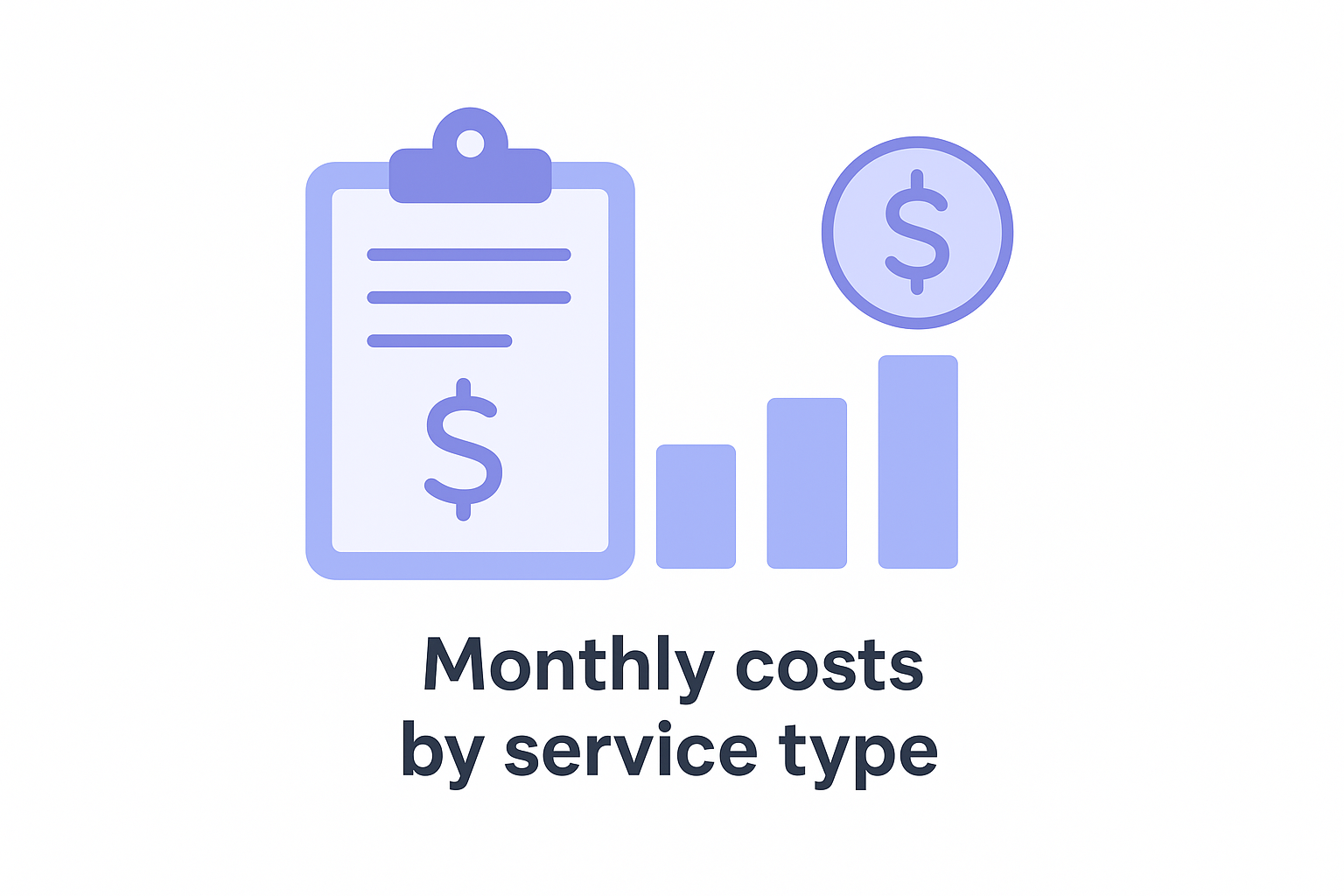Monthly costs by service type