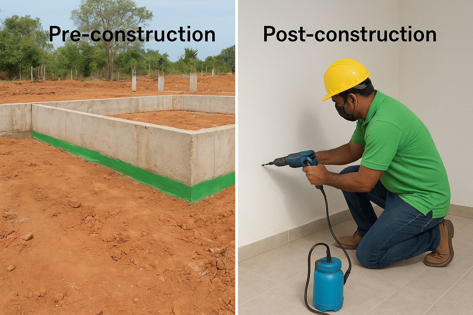 Termite Control Service: What It Is and What to Expect 1 Pre-construction vs post-construction treatment