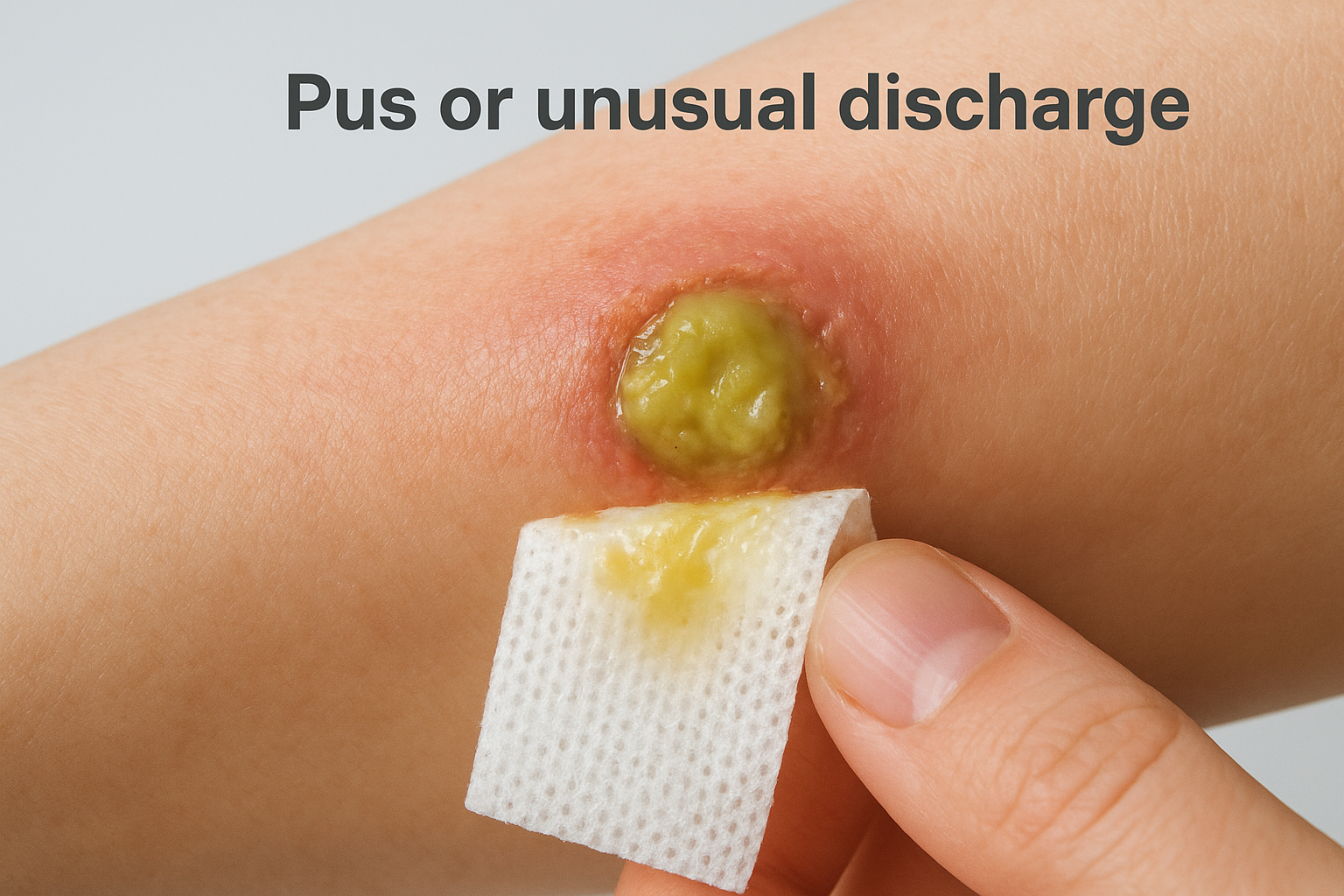3. Pus or unusual discharge