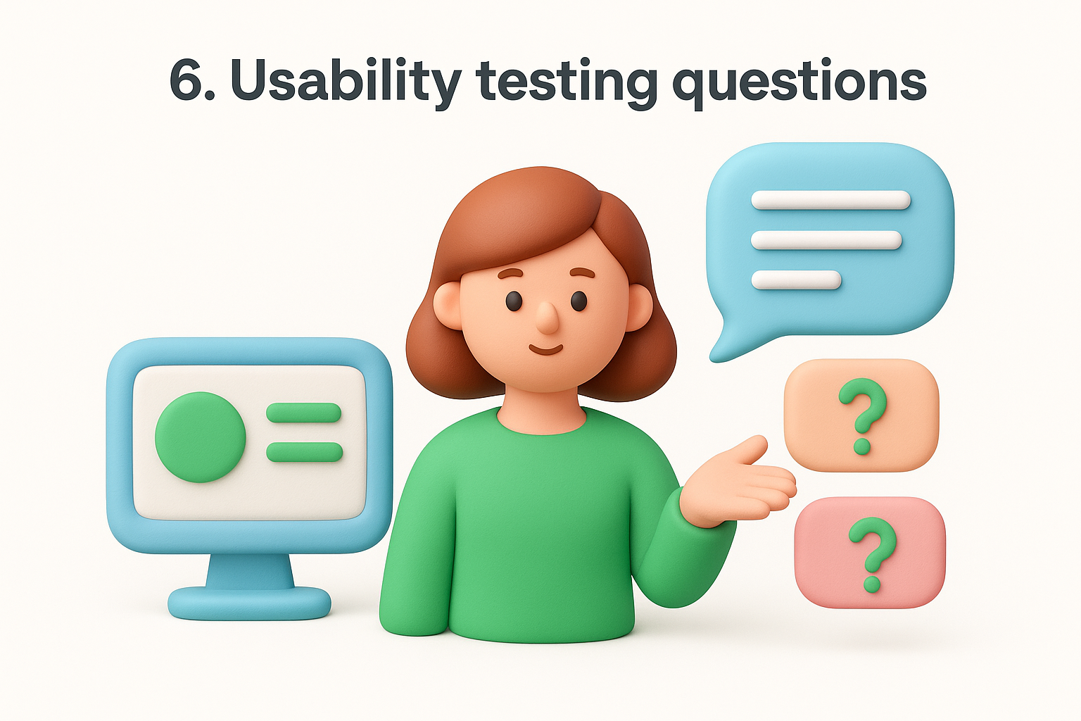 6. Usability testing questions