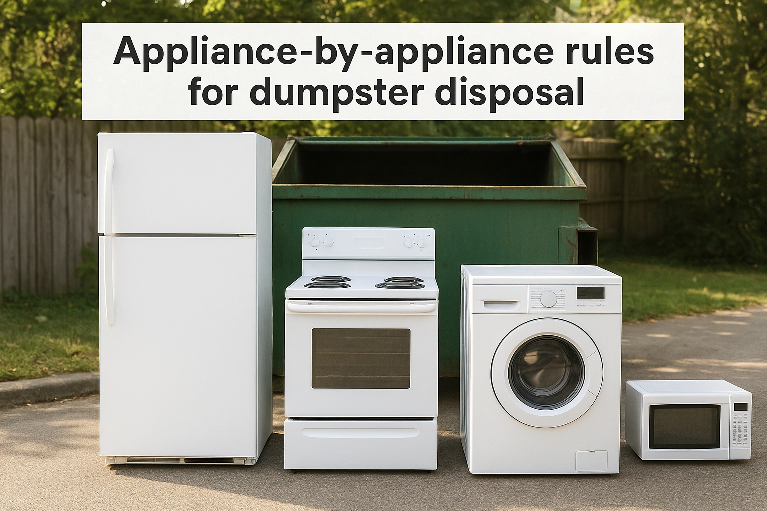 Appliance-by-appliance rules for dumpster disposal