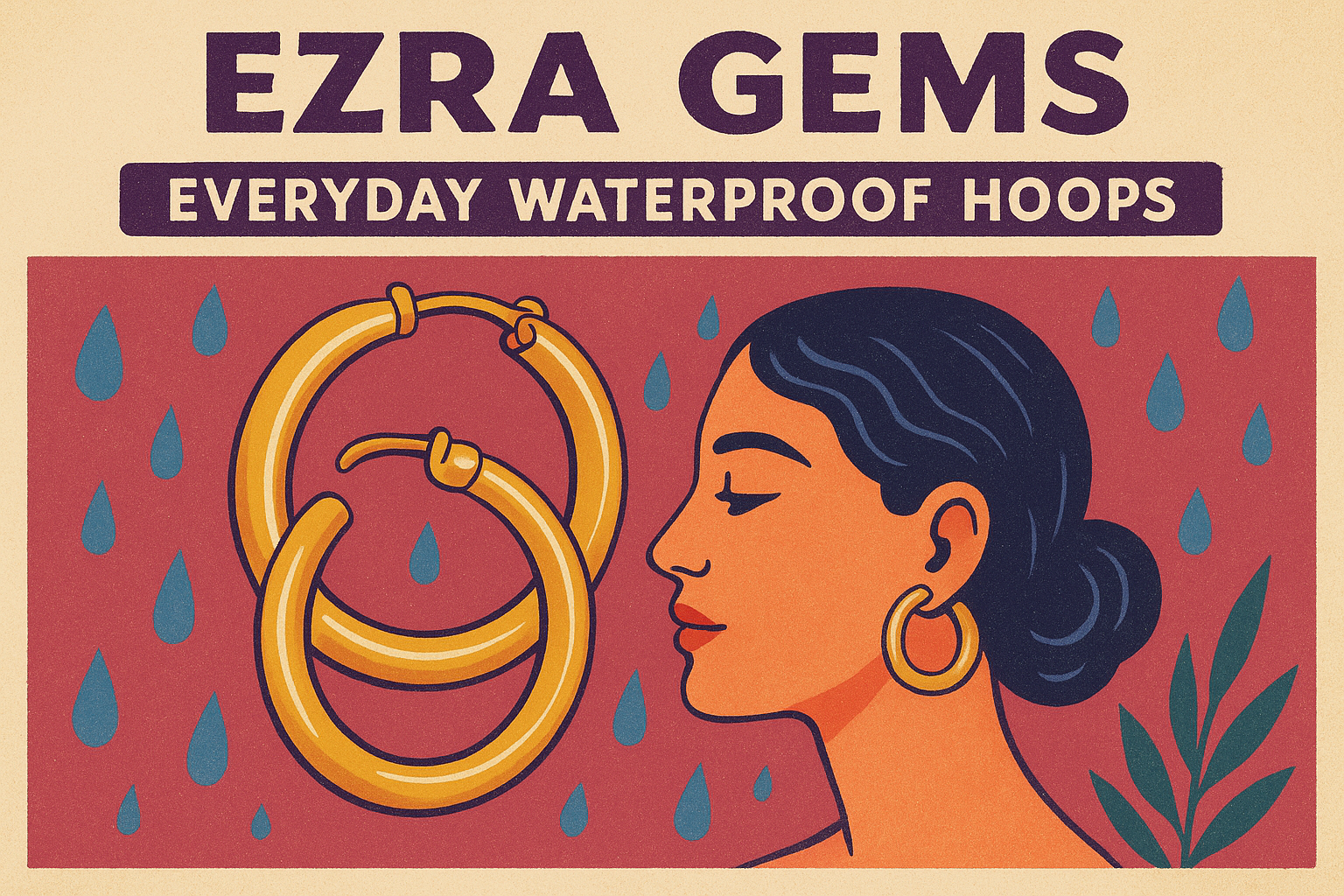1. Ezra Gems alledaagse waterdichte creolen