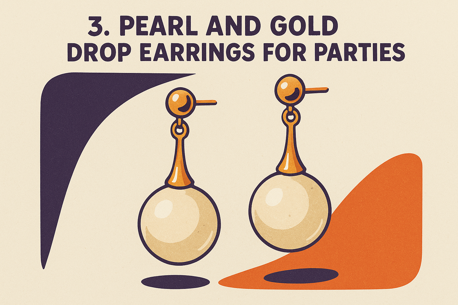 3. Parel- en gouden druppeloorbellen voor feestjes