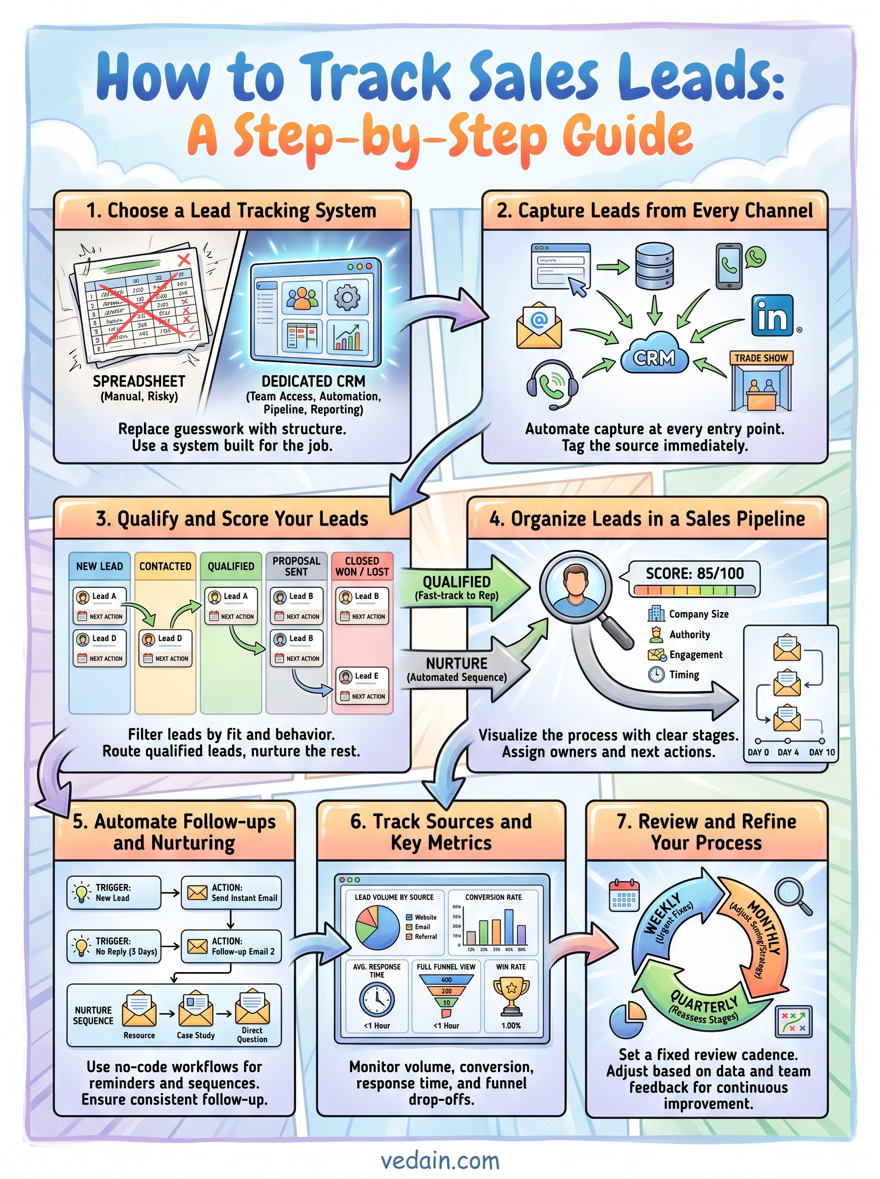 how to track sales leads infographic