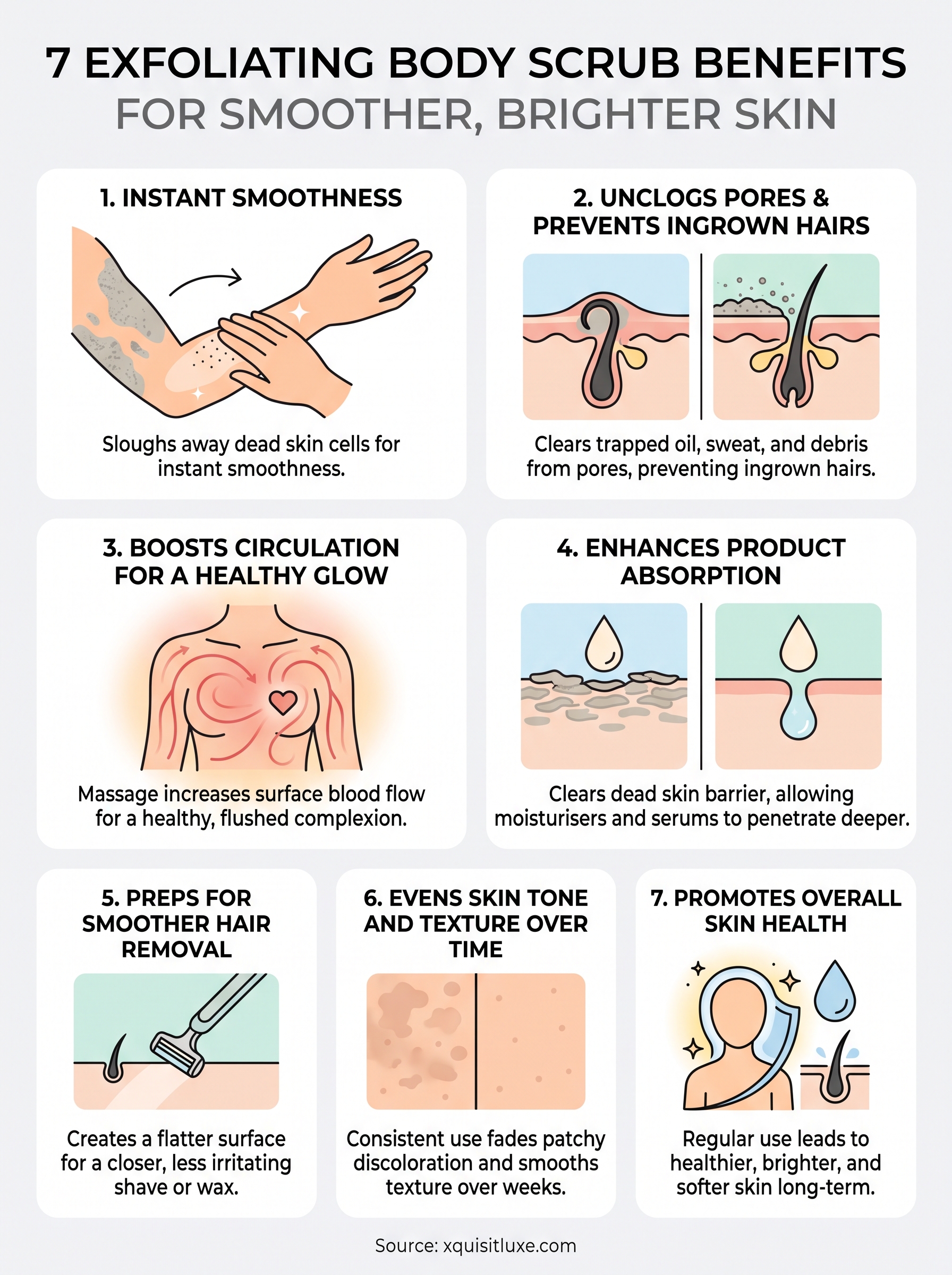 exfoliating body scrub benefits infographic