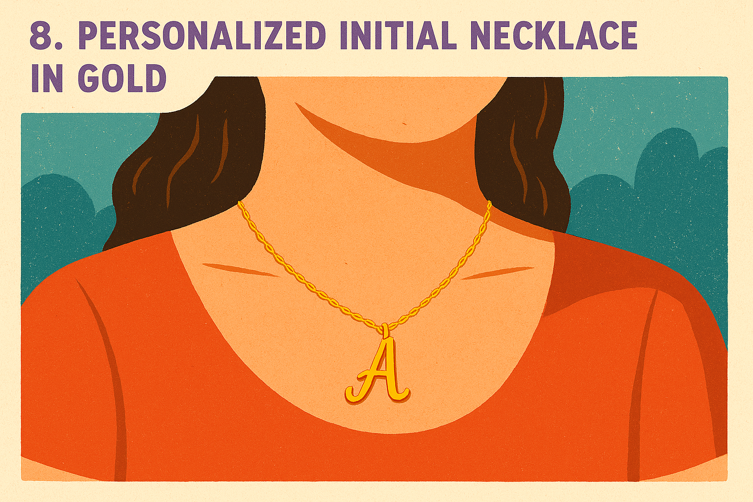8. Personalized initial necklace in gold