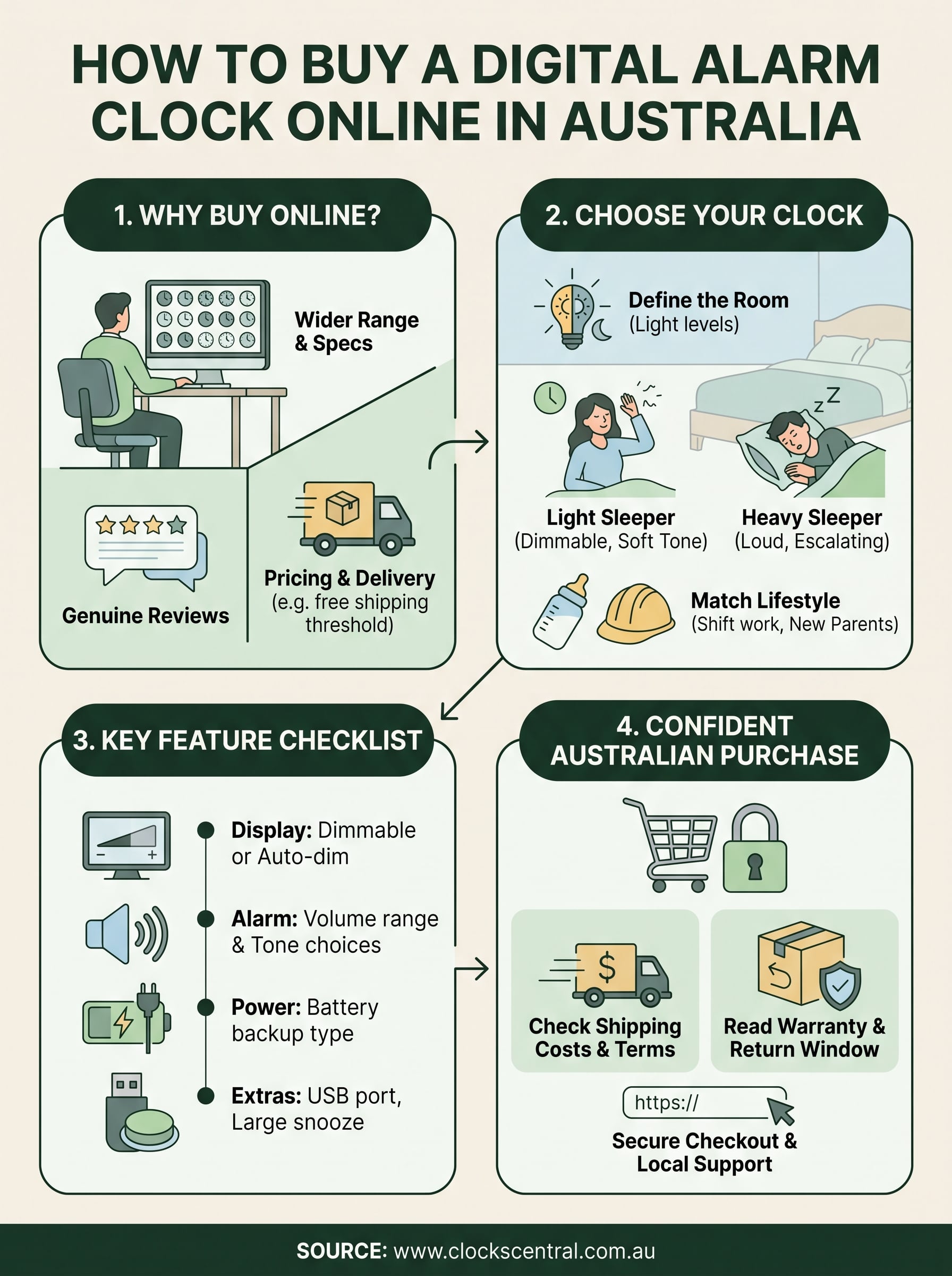 buy digital alarm clock online infographic