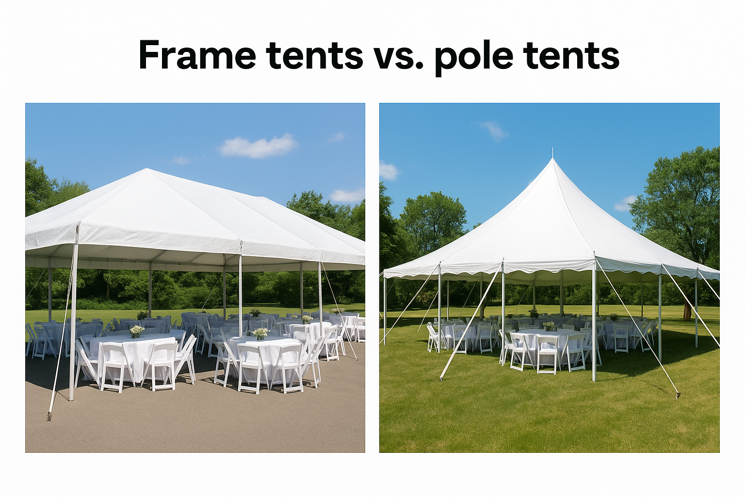 Frame tents vs. pole tents