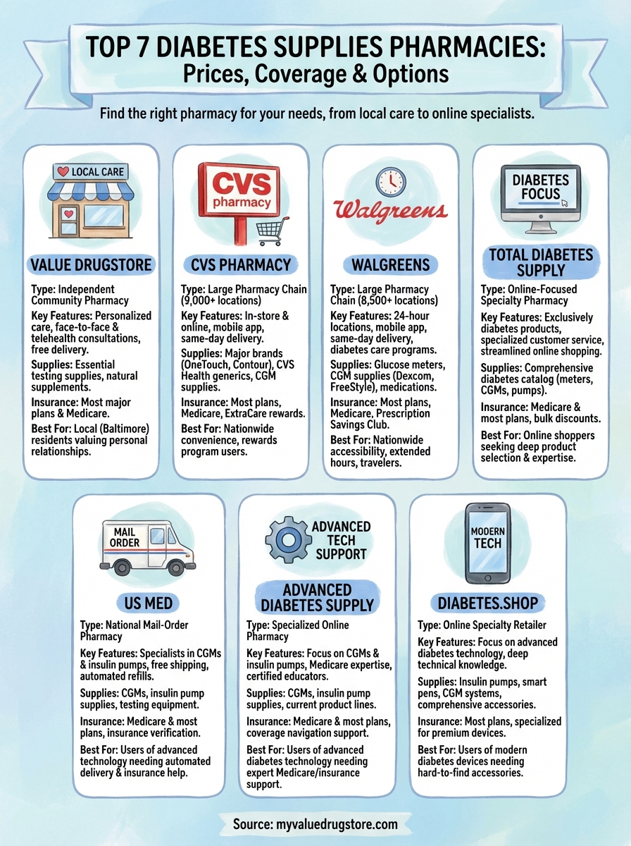 diabetes supplies pharmacy infographic