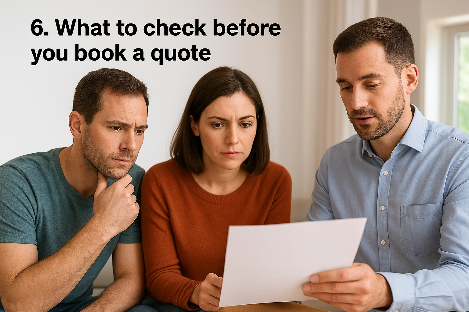6. What to check before you book a quote