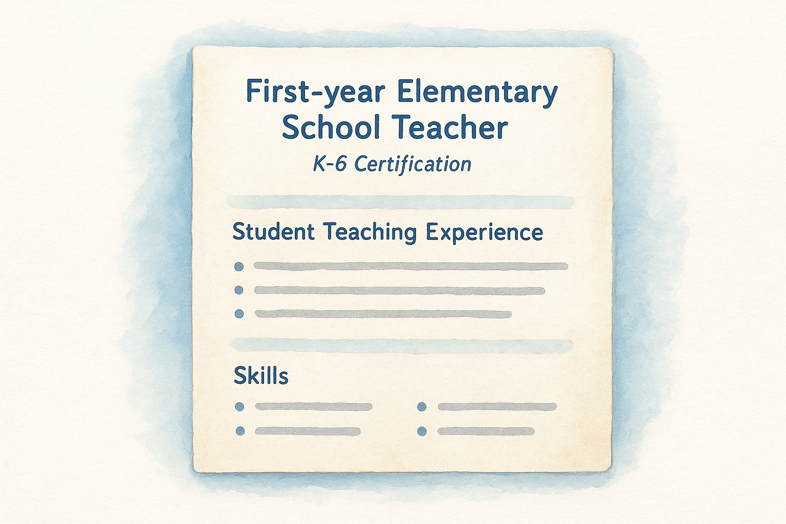 1. First-year elementary school teacher resume example