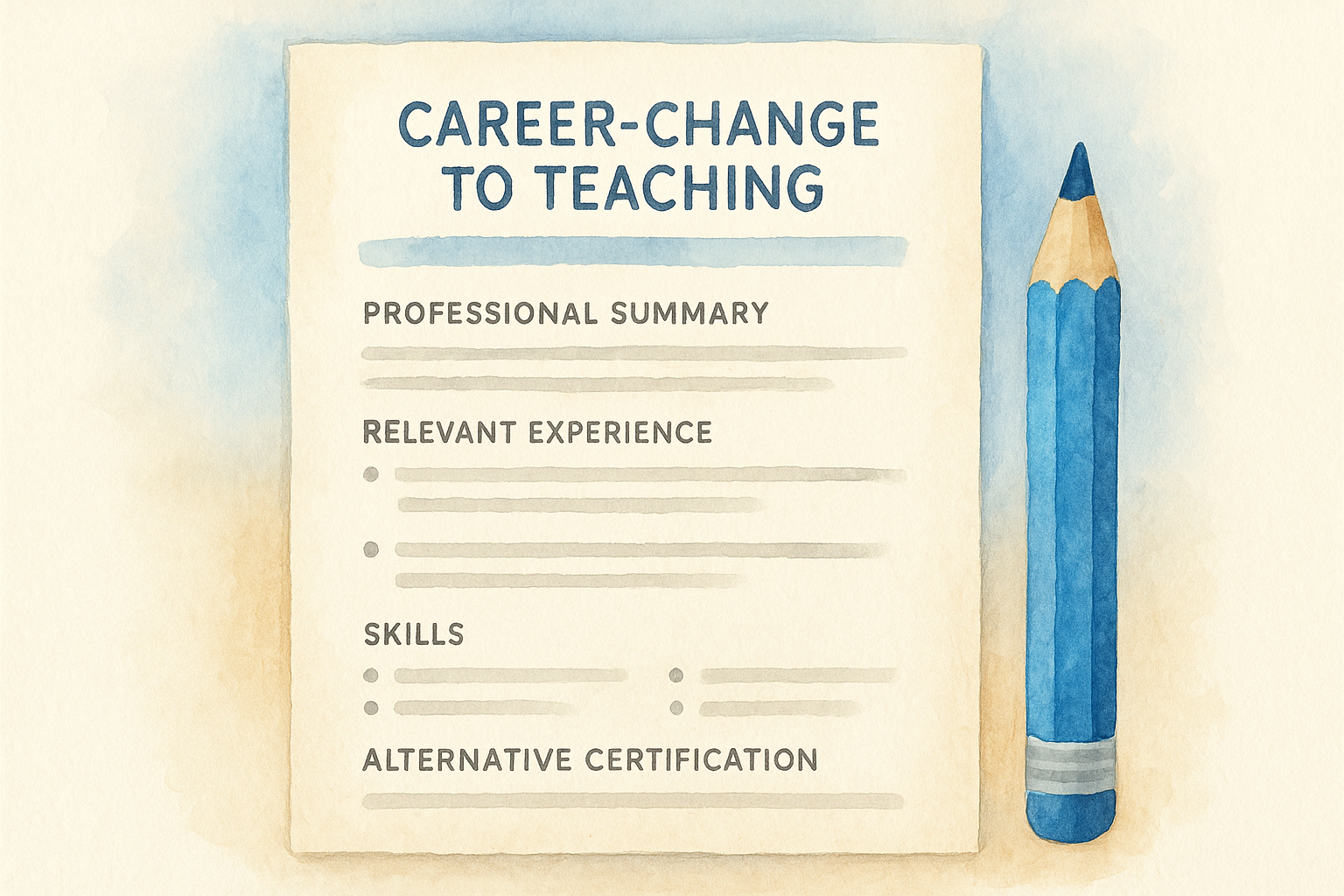 4. Career-change to teaching resume example