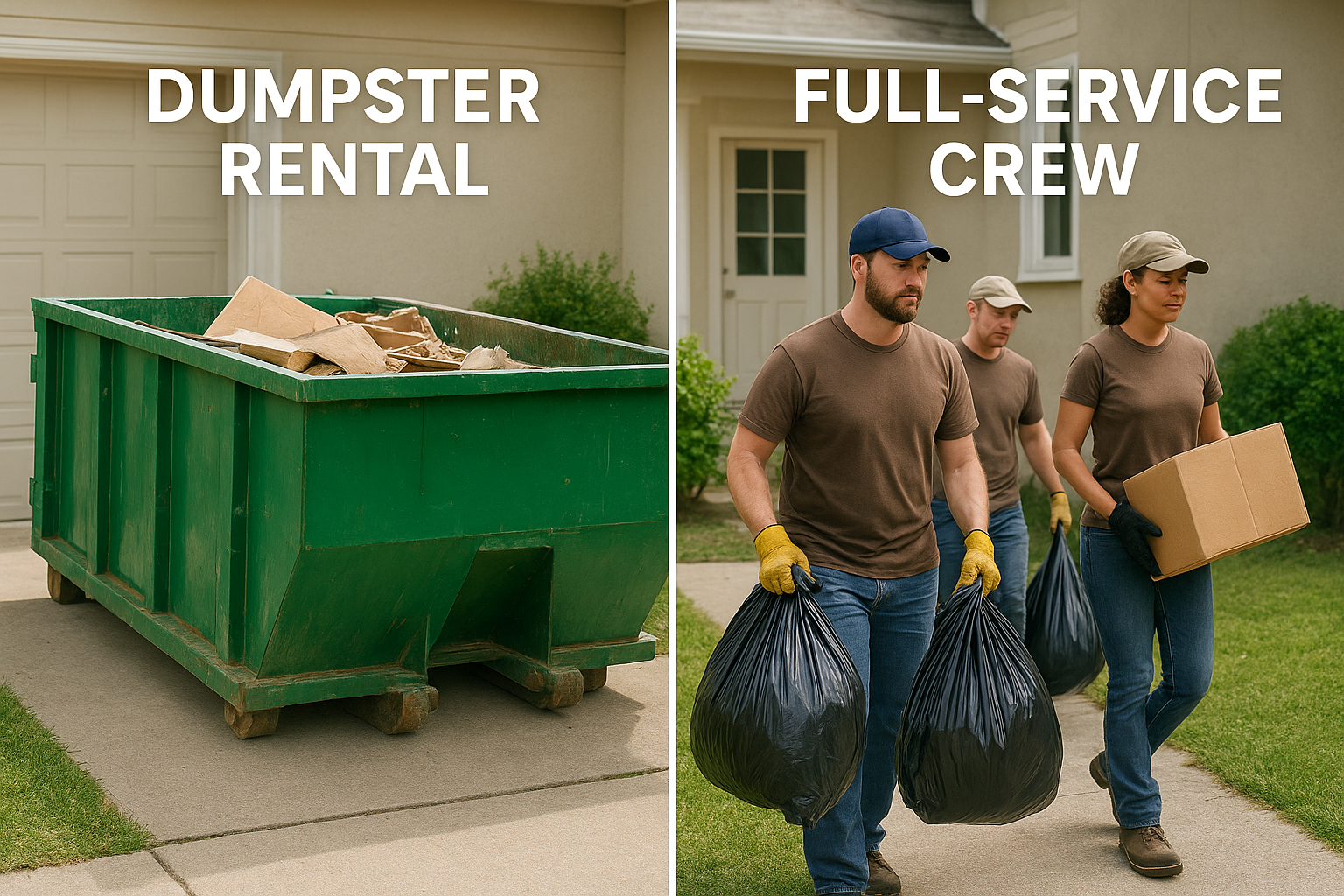 How dumpster rental compares to full-service cleanout crews