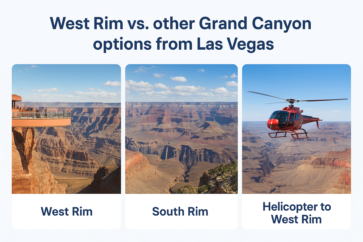 West Rim vs. other Grand Canyon options from Las Vegas