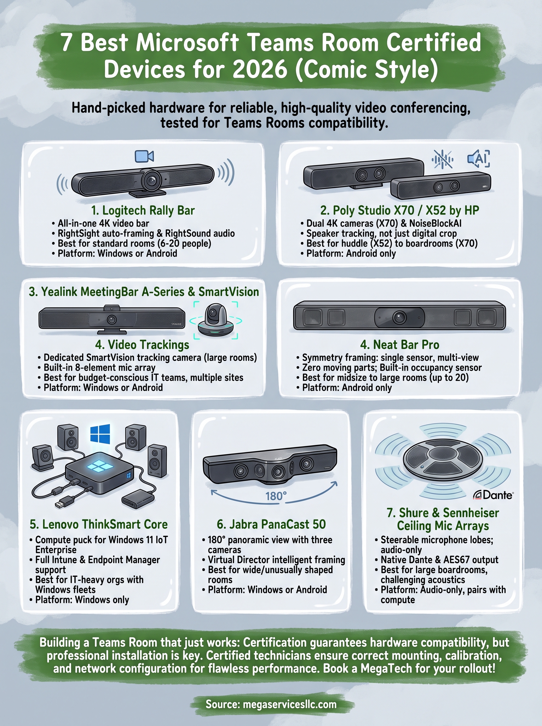 microsoft teams rooms certified devices infographic