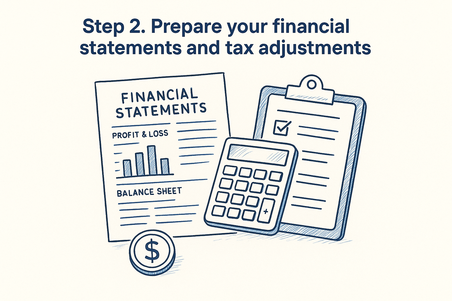 Step 2. Prepare your financial statements and tax adjustments