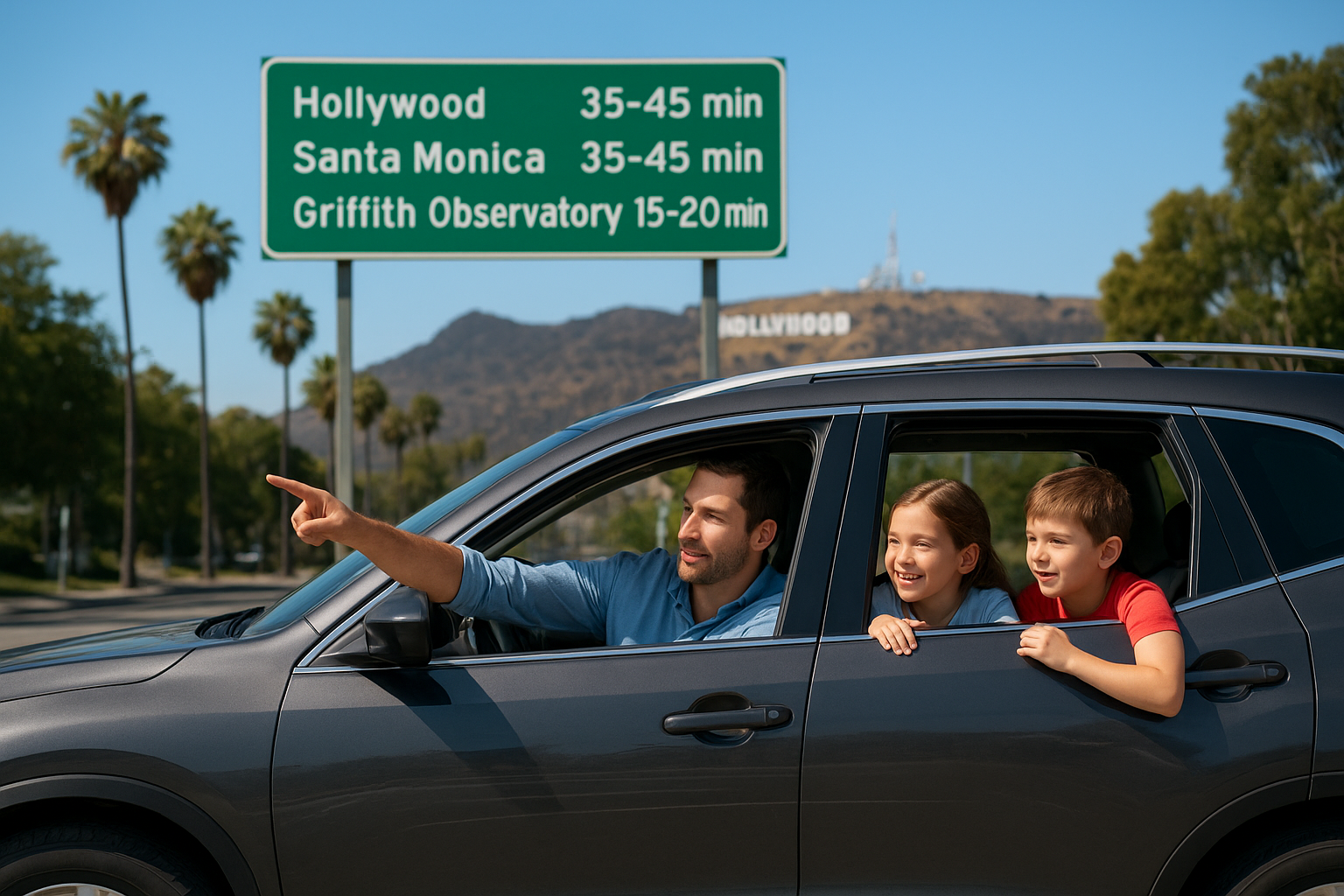 Distances between major family attractions