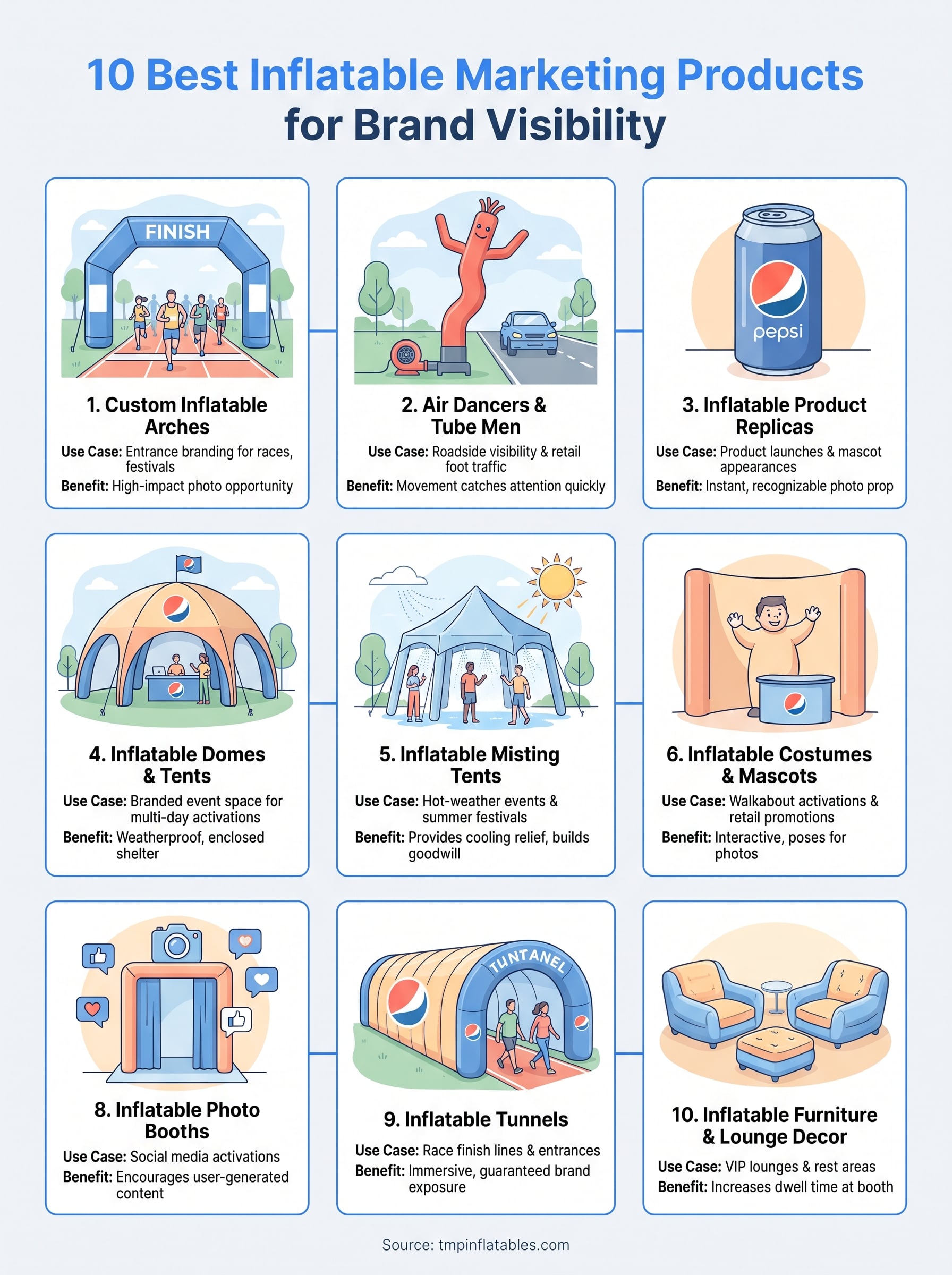 inflatable marketing products infographic