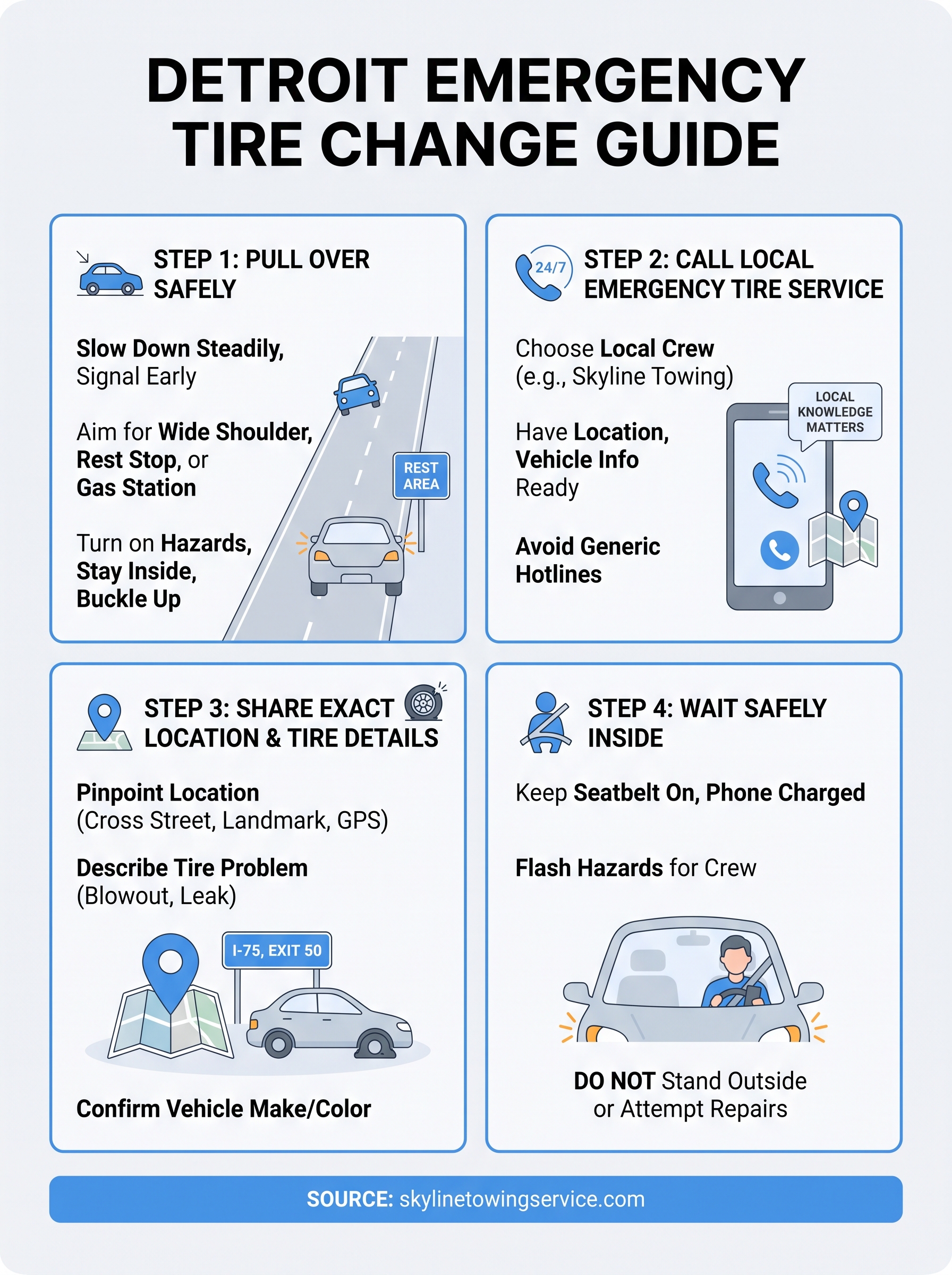 Emergency Tire Change Service Near Me: A Detroit How-To Guide emergency tire change service near me infographic