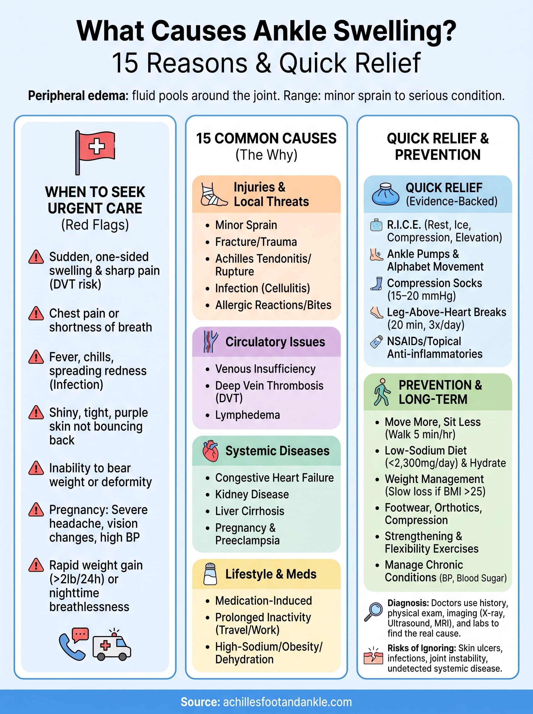 what causes ankle swelling infographic