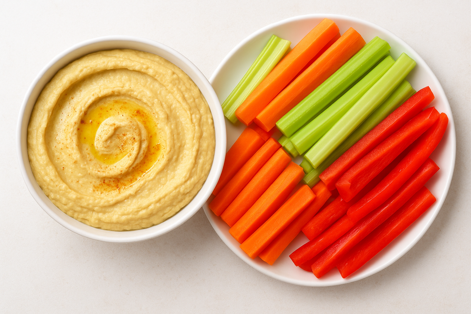 3. Hummus with raw vegetable sticks