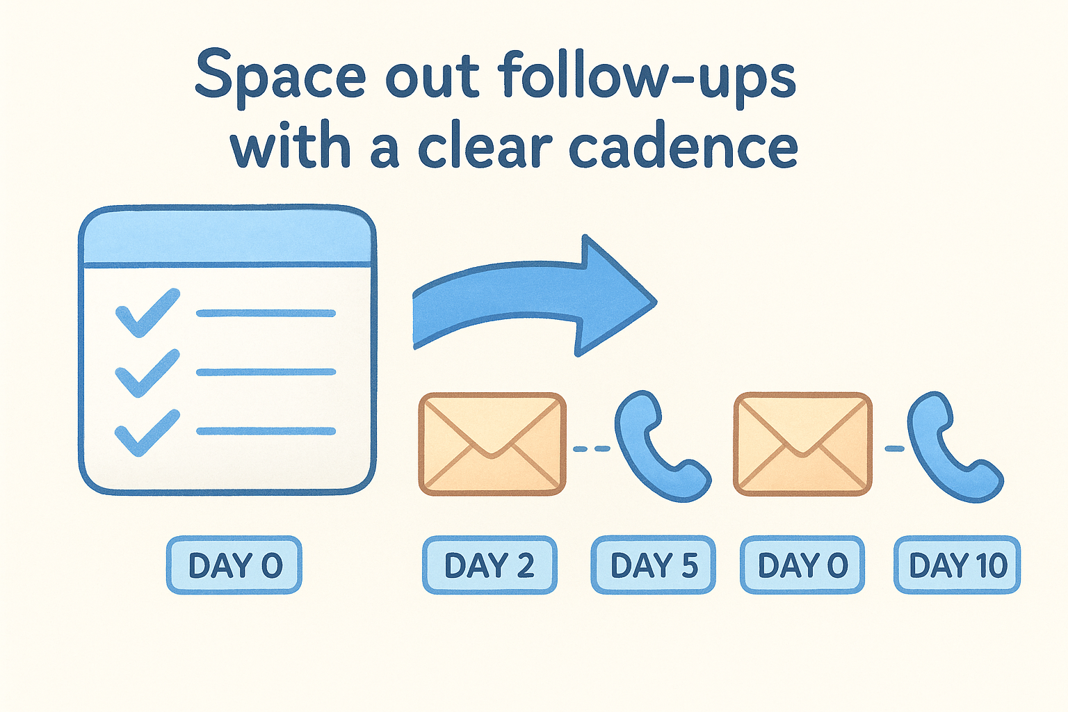 6. Space out follow-ups with a clear cadence