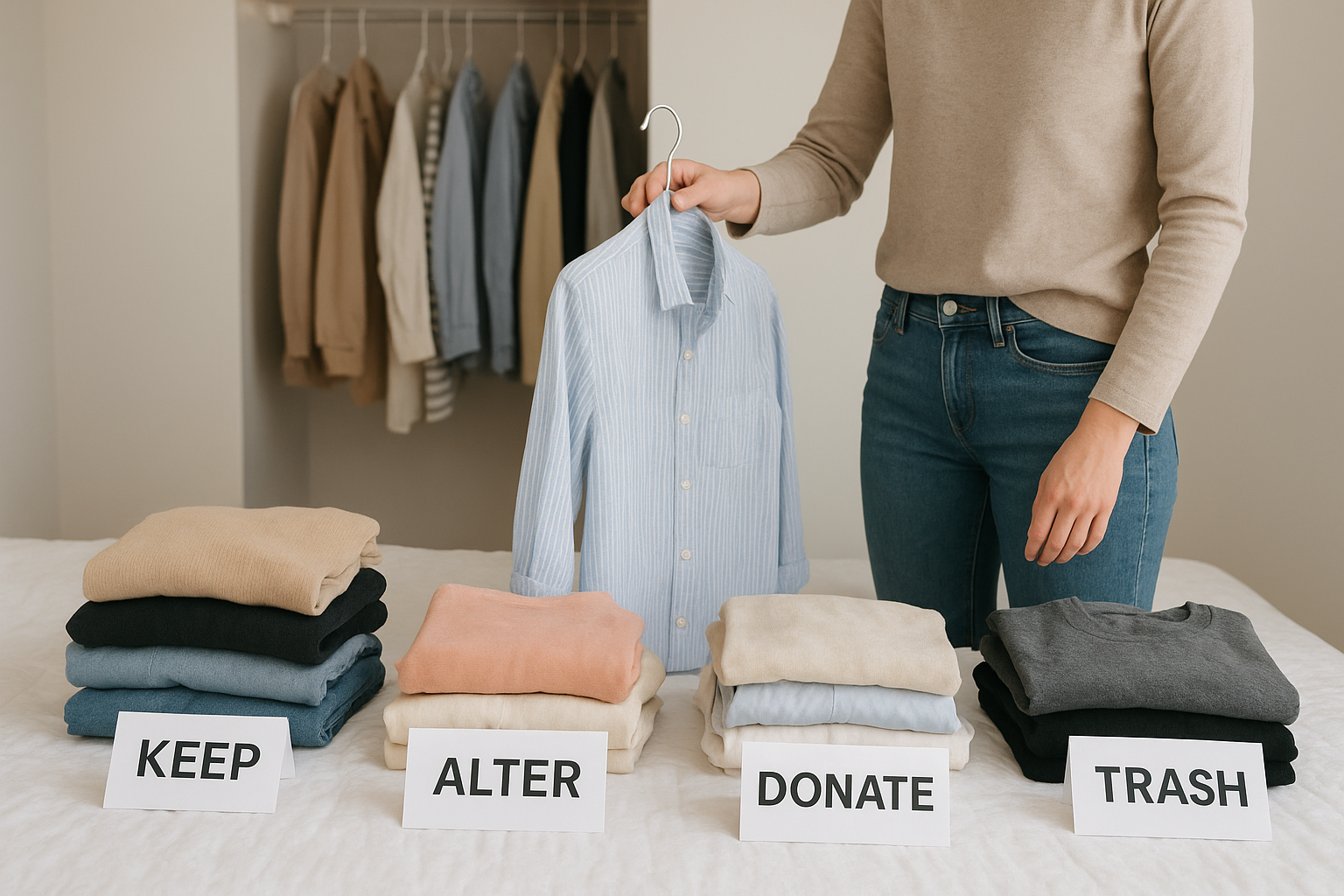 Sort into four piles