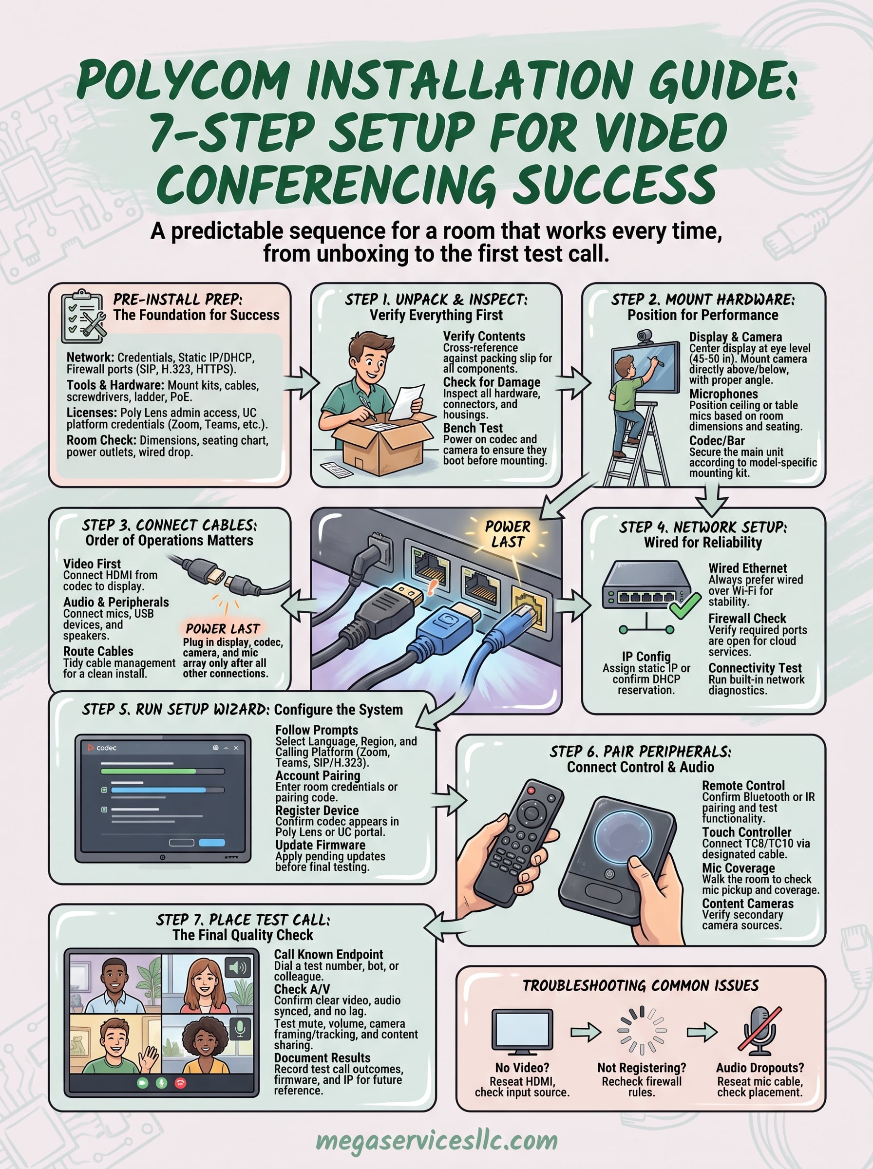 polycom video conferencing installation guide infographic