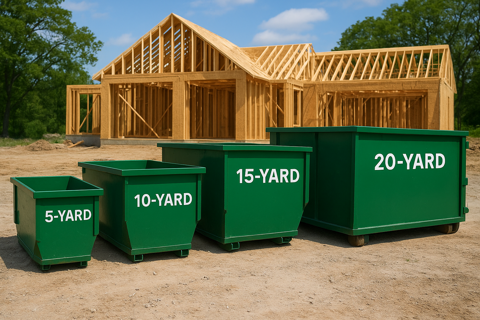 Dumpster sizes and costs for construction debris