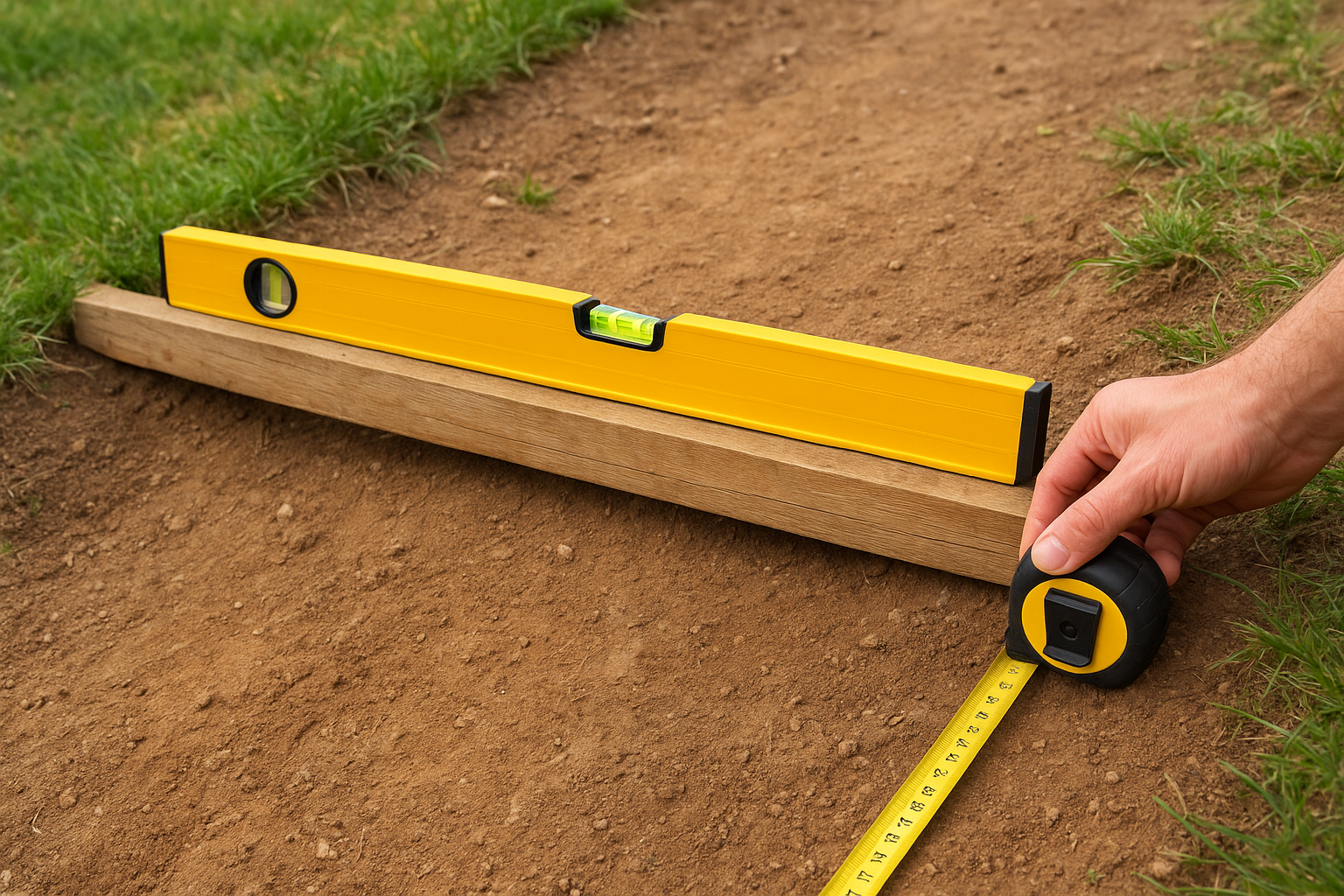 Step 1. Measure the slope and calculate step dimensions