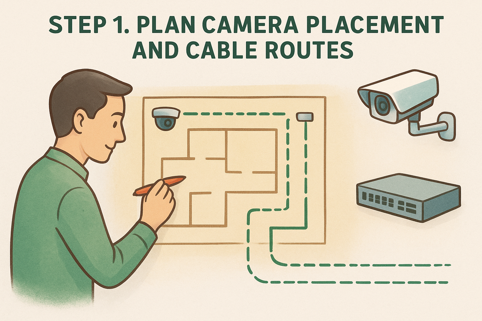 Step 1. Plan camera placement and cable routes