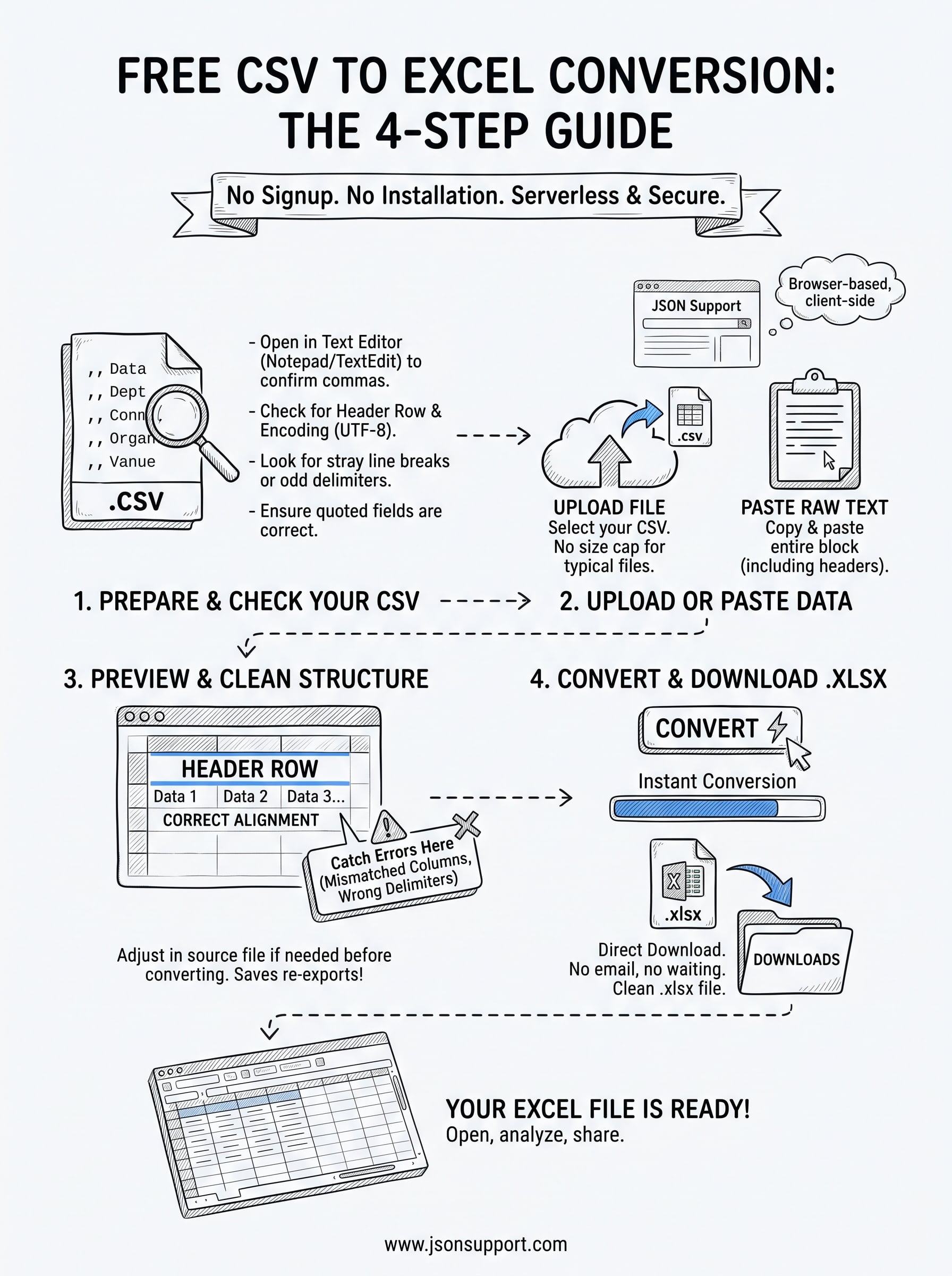 converter csv to excel infographic