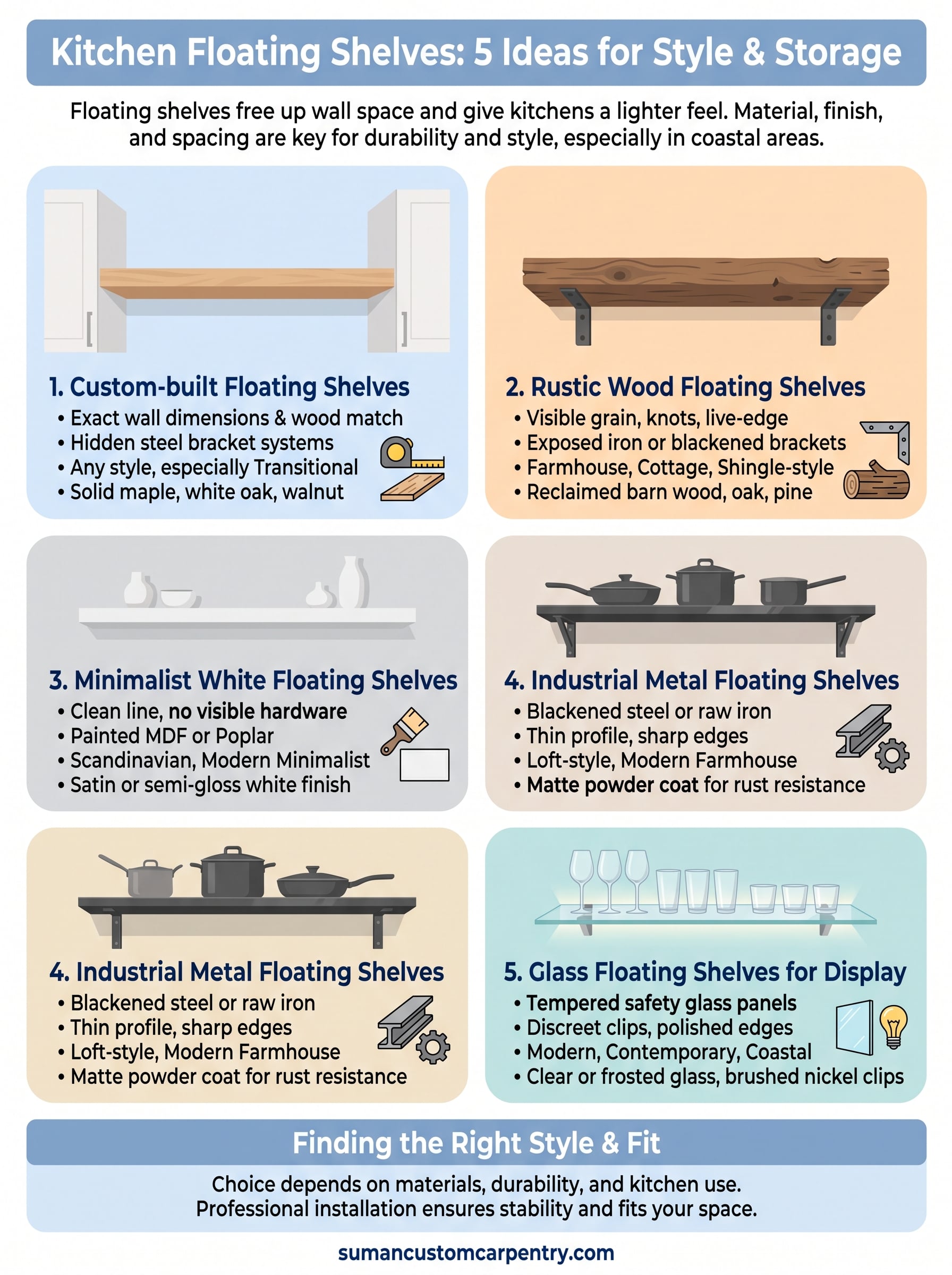 floating shelves ideas for kitchen infographic