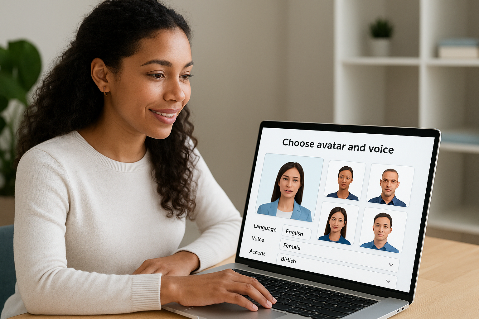 Choose your avatar and voice