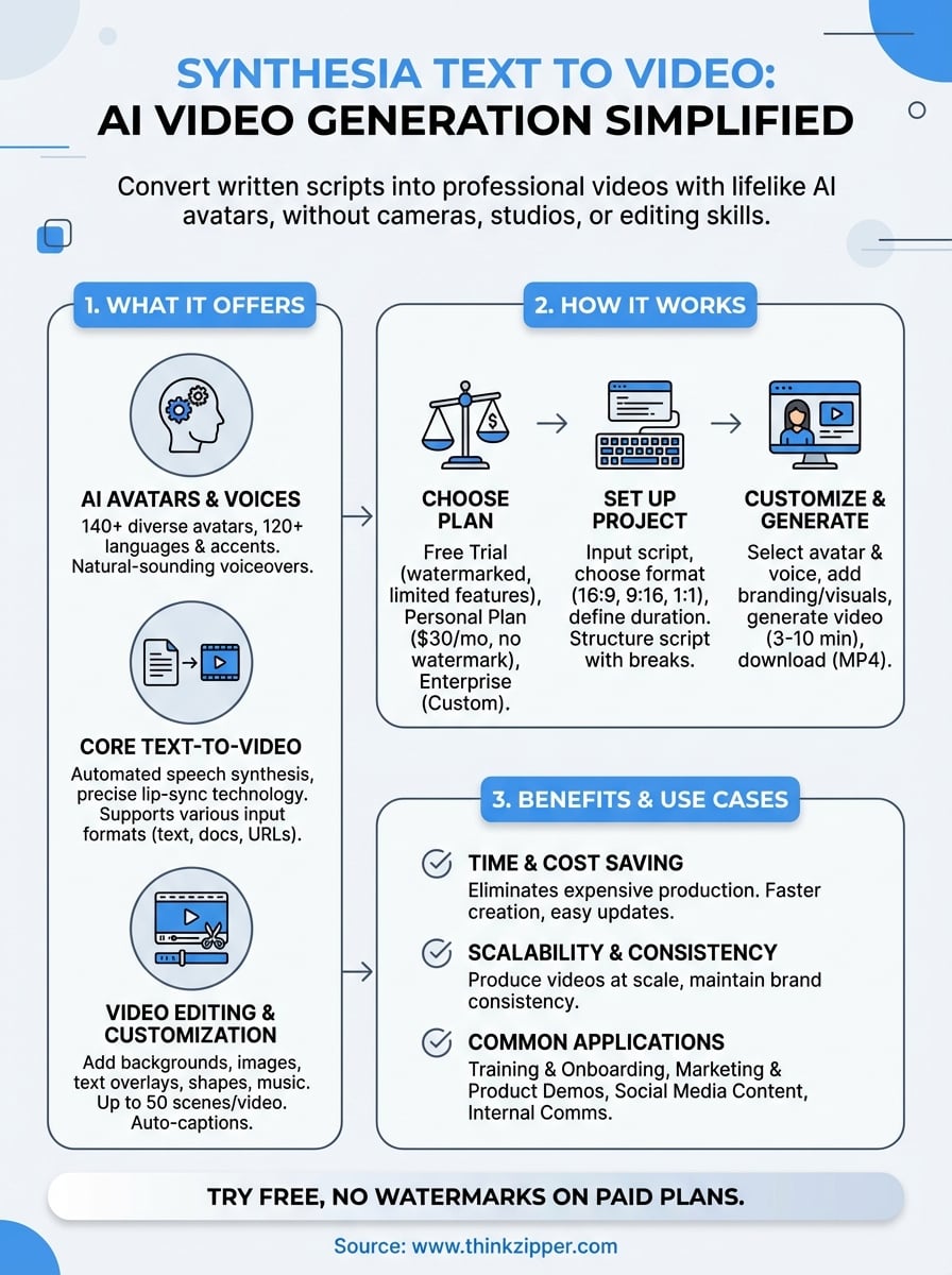 synthesia text to video infographic